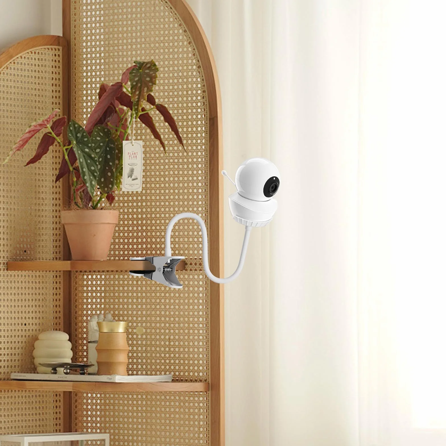 Babysense uchwyt na monitor HD S2/V43, elastyczny uchwyt do elektronicznej niani, kompatybilny z Babysense V43/S2, uchwyt na klips, elastyczny uchwyt obrotowy, nie wymaga wiercenia, uchwyt dla