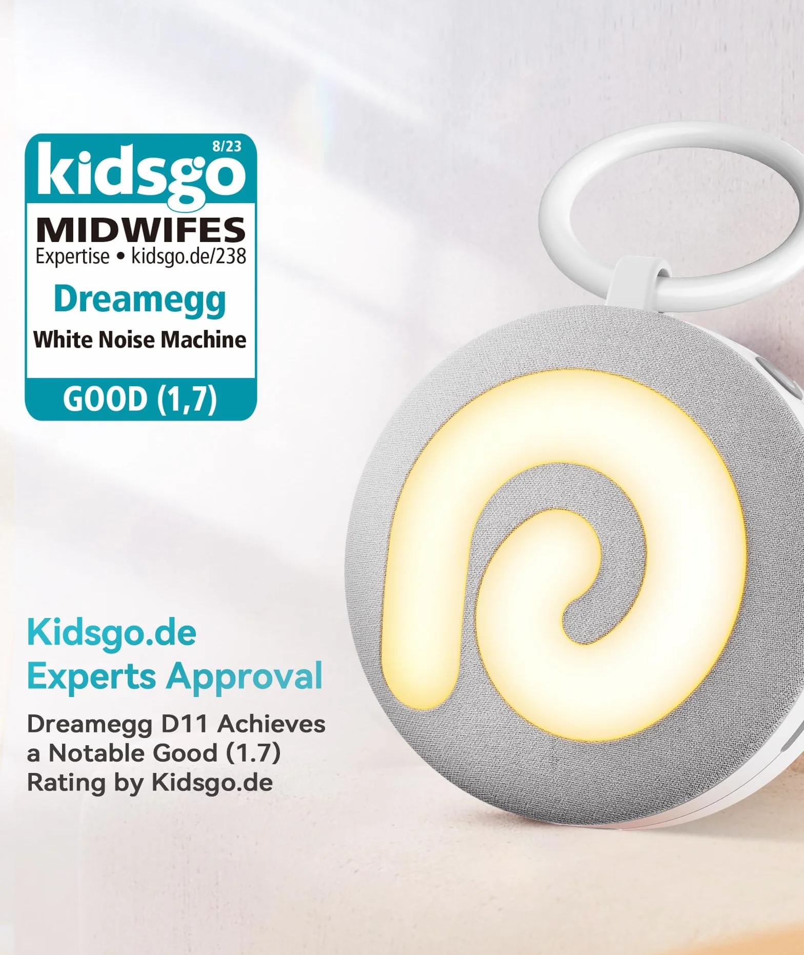 Dreamegg White Noise Machine Baby – D11 zasypianie pomoc dla niemowląt, biały szum, 11 pluszaków muzycznych i światłem