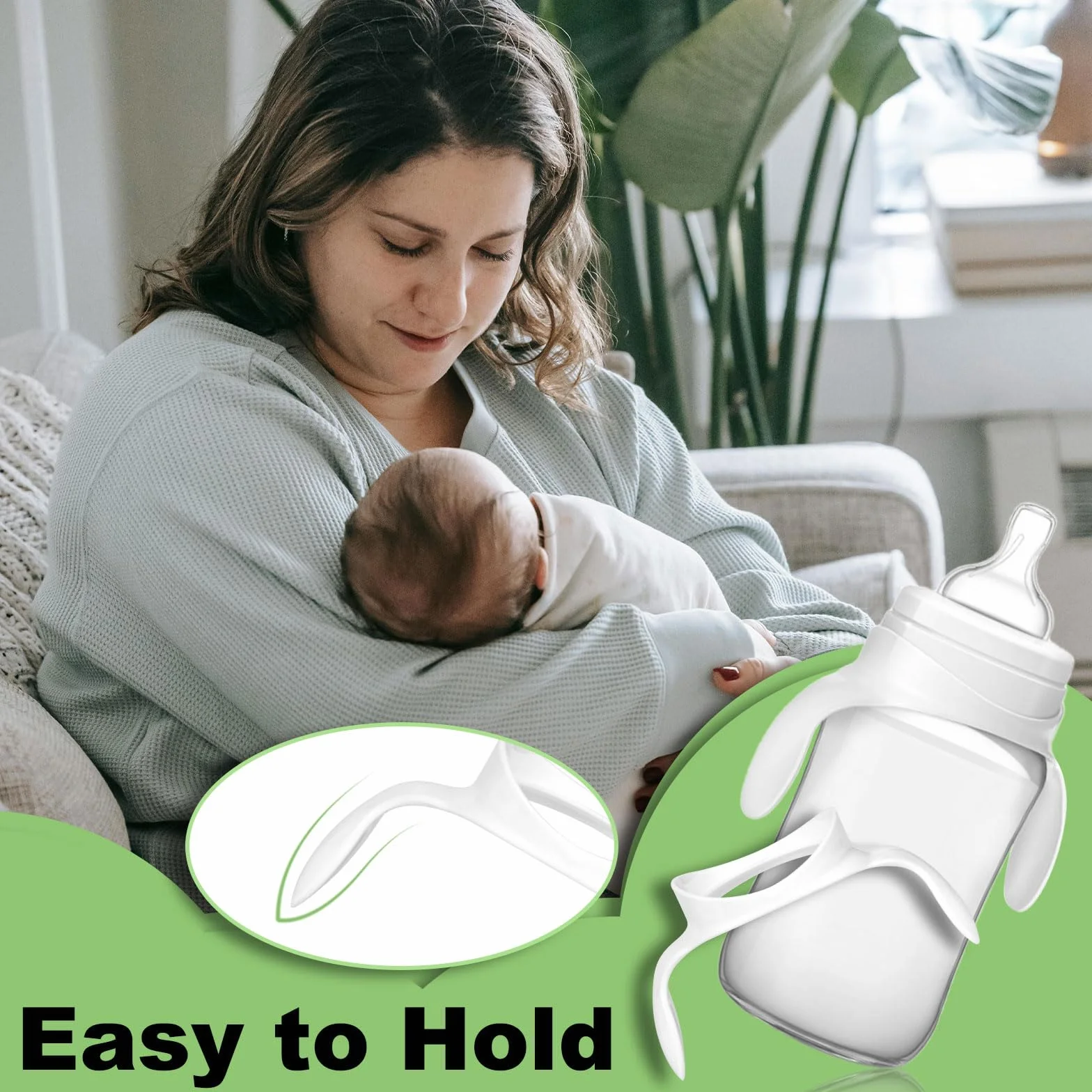 4szt Uchwyty na Butelki dla Niemowlat do Philips Avent Butelek Antykolkowych, Ergonomiczne Uchwyty na Butelki dla Niemowlat Akcesoria do Philips Avent Butelek, Pozwól Dziecku Byc Niezaleznym