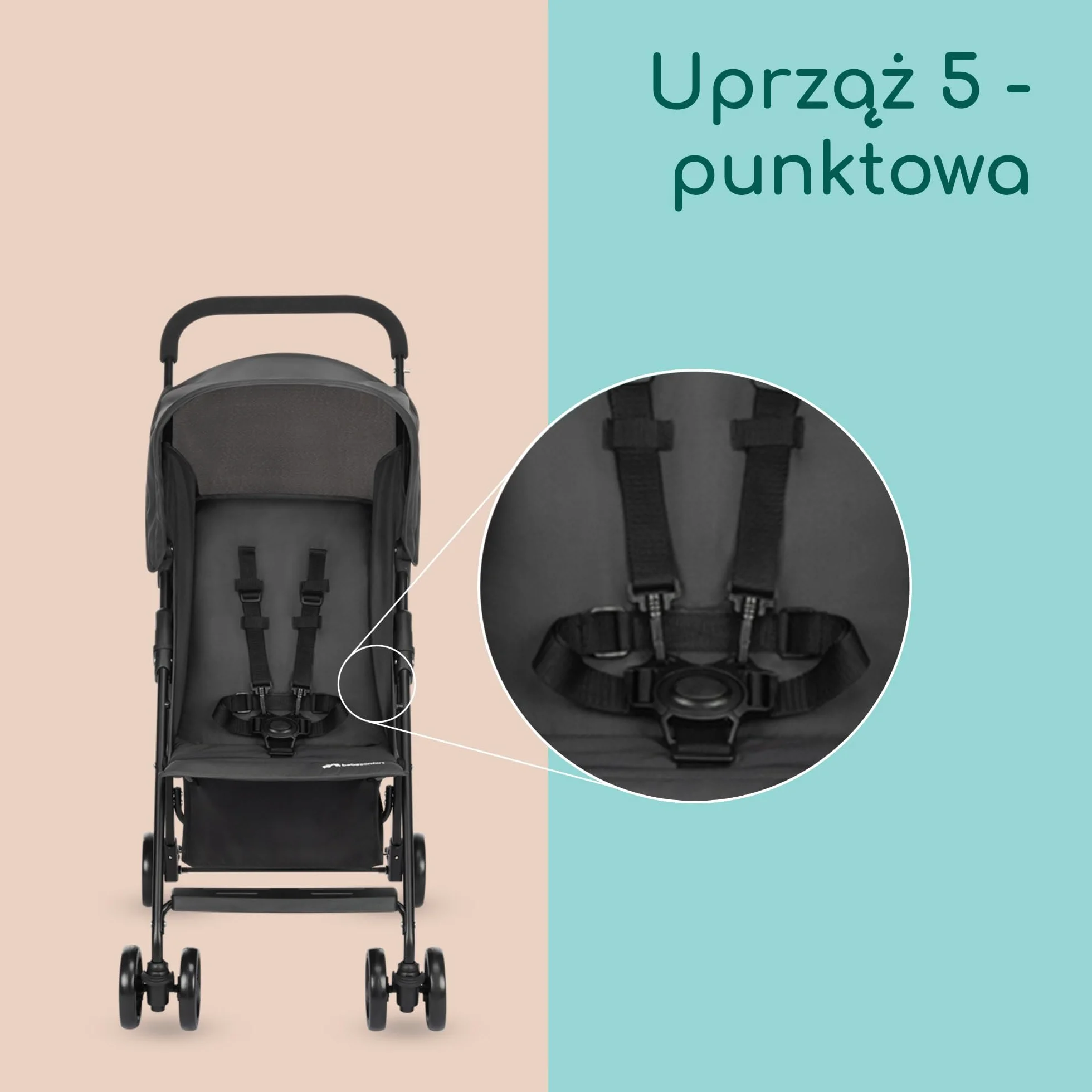Bebeconfort Snow, Wózek Dziecięcy, 0 Miesięcy - 3,5 Roku, 0-15 Kg, Wózek Spacerowy, Lekki i Składany, Mineral Graphite
