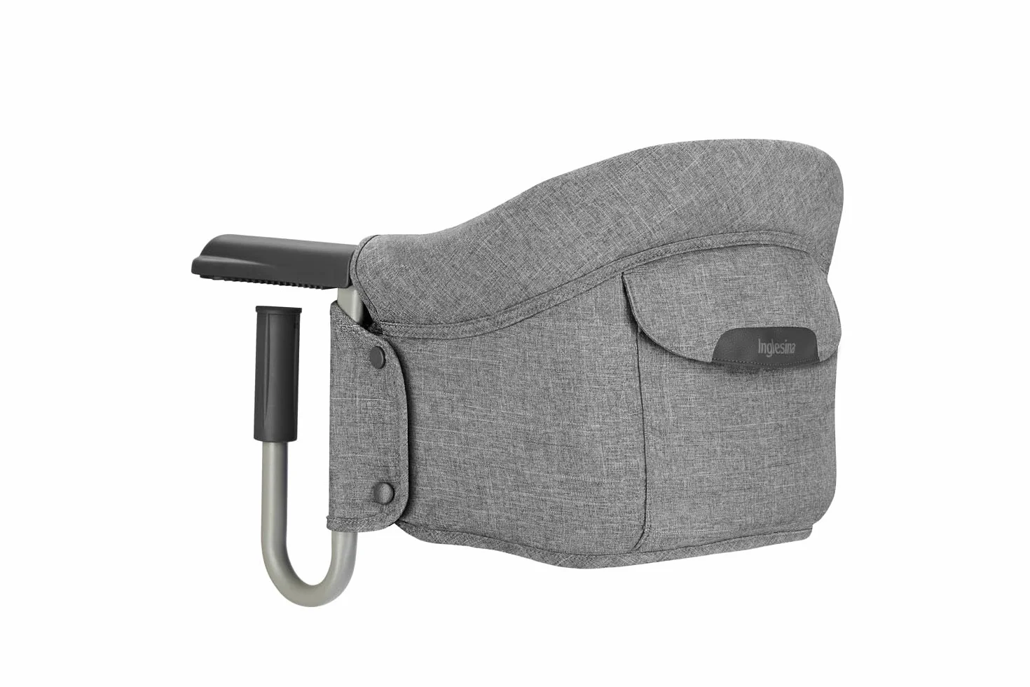 Inglesina Szybki, składany fotelik stołowy, jasnoszary (Stone Grey), łatwy do przenoszenia, zmywalny, bezpieczny montaż, do 15 kg, 35 x 27 42 cm