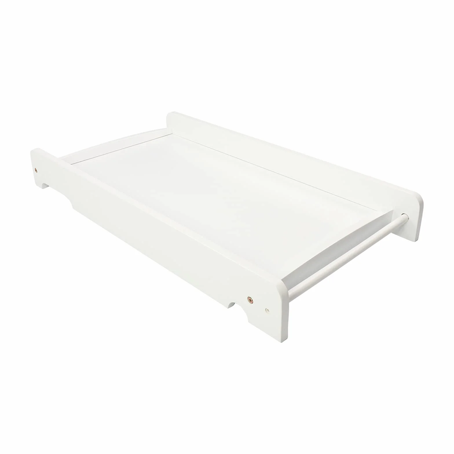 Puckdaddy Deska do przewijania Mika – 87 x 44,5 cm, nakładka do przewijania z drewna w kolorze białym, nakładka do przewijania do łóżeczka dziecięcego, wysokiej jakości podkładka do przewijania pasująca do wszystkich łóżeczek dziecięcych