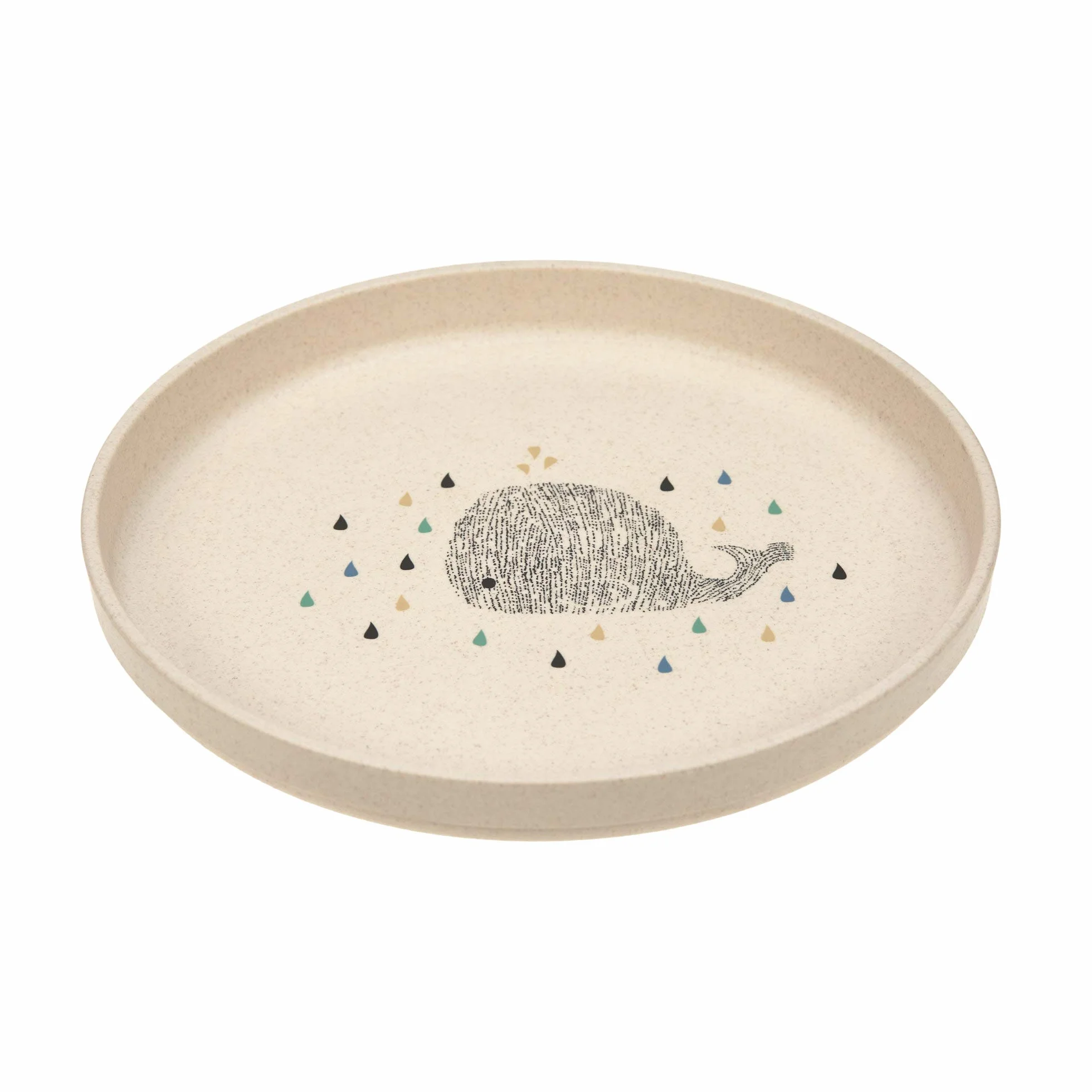 LÄSSIG Talerz dziecięcy bez melaminy, nie zawiera BPA, do zmywarki i kuchenki mikrofalowej/Plate Little Water Whale
