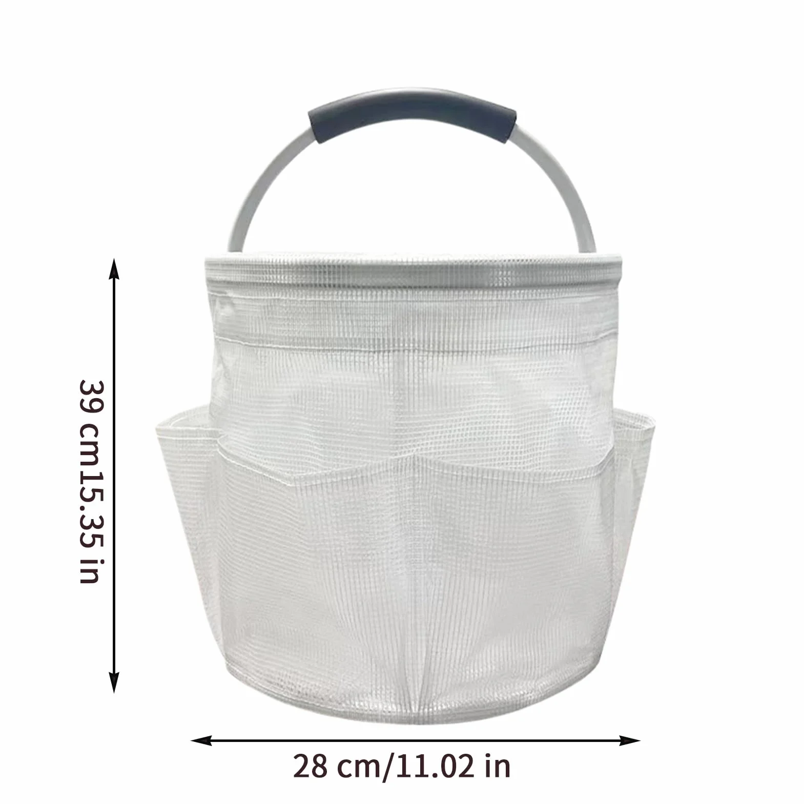 Cleaning Caddy Bag, Pvc Foldable Organizer, Water-Resistant Design, Mesh Drainage Bottom, Multipurpose Basket for Dorm Room, Beach, Gym, Bathroom, 11.02x15.35 inches