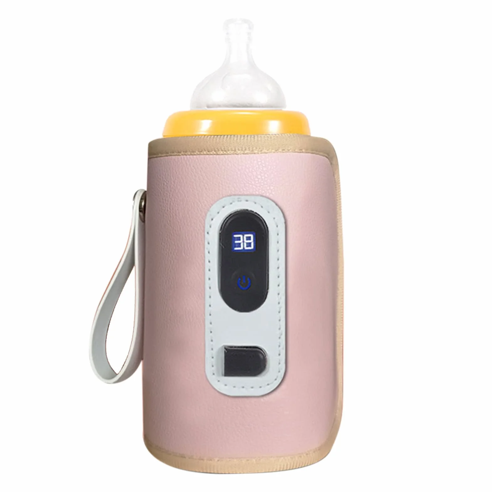USB Podgrzewacz do Butelek dla Niemowląt, Przenośny Podgrzewacz do żywności dla Niemowląt Ekran LCD Wyświetlacz Podgrzewacz do Butelek z Mlekiem dla Niemowląt do Podróży Domowych