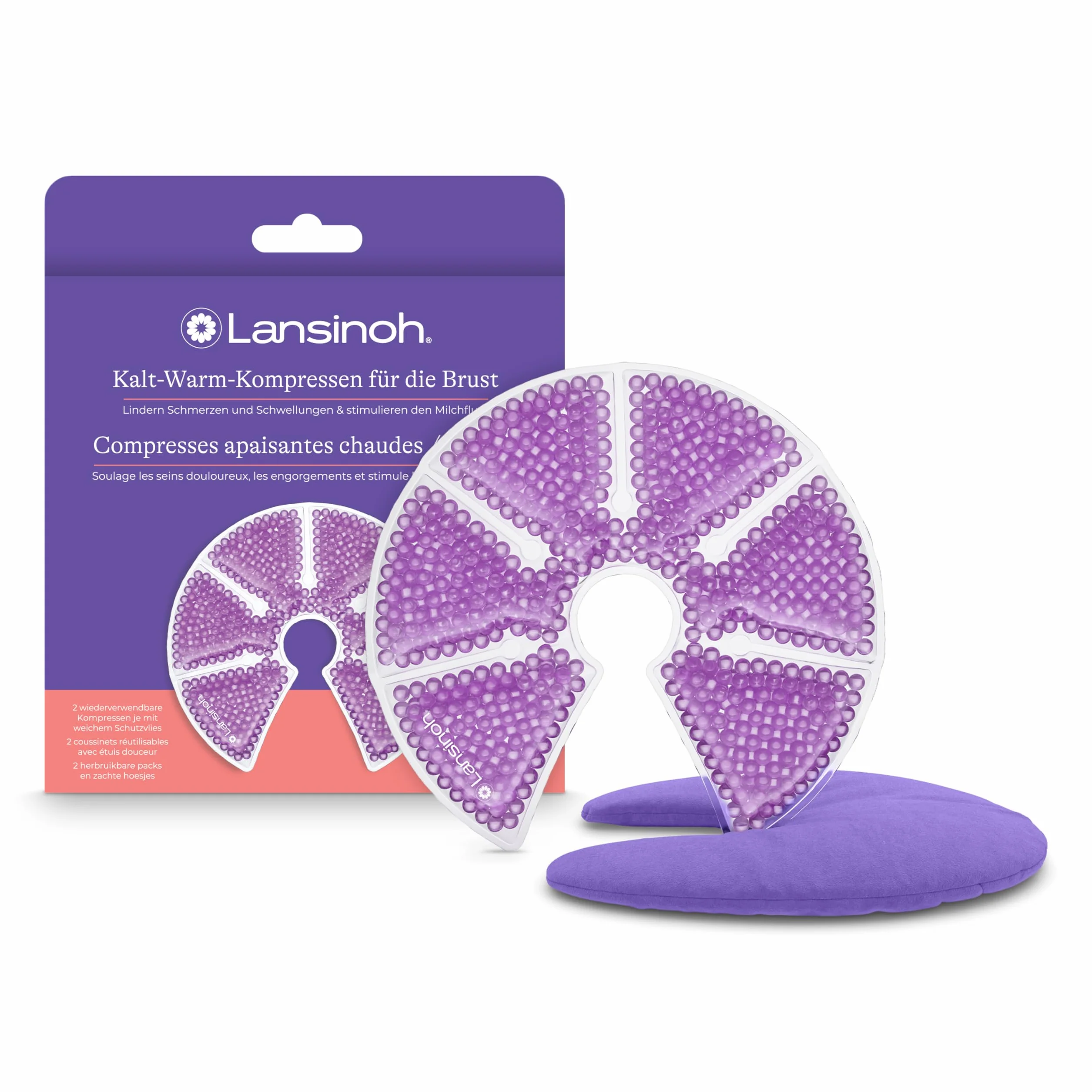 Lansinoh Therapearl 3-in-1 Breast Therapy for Breastfeeding mums, hot and cold therapy, helps relieve engorgement, mastitis and plugged ducts, reusable