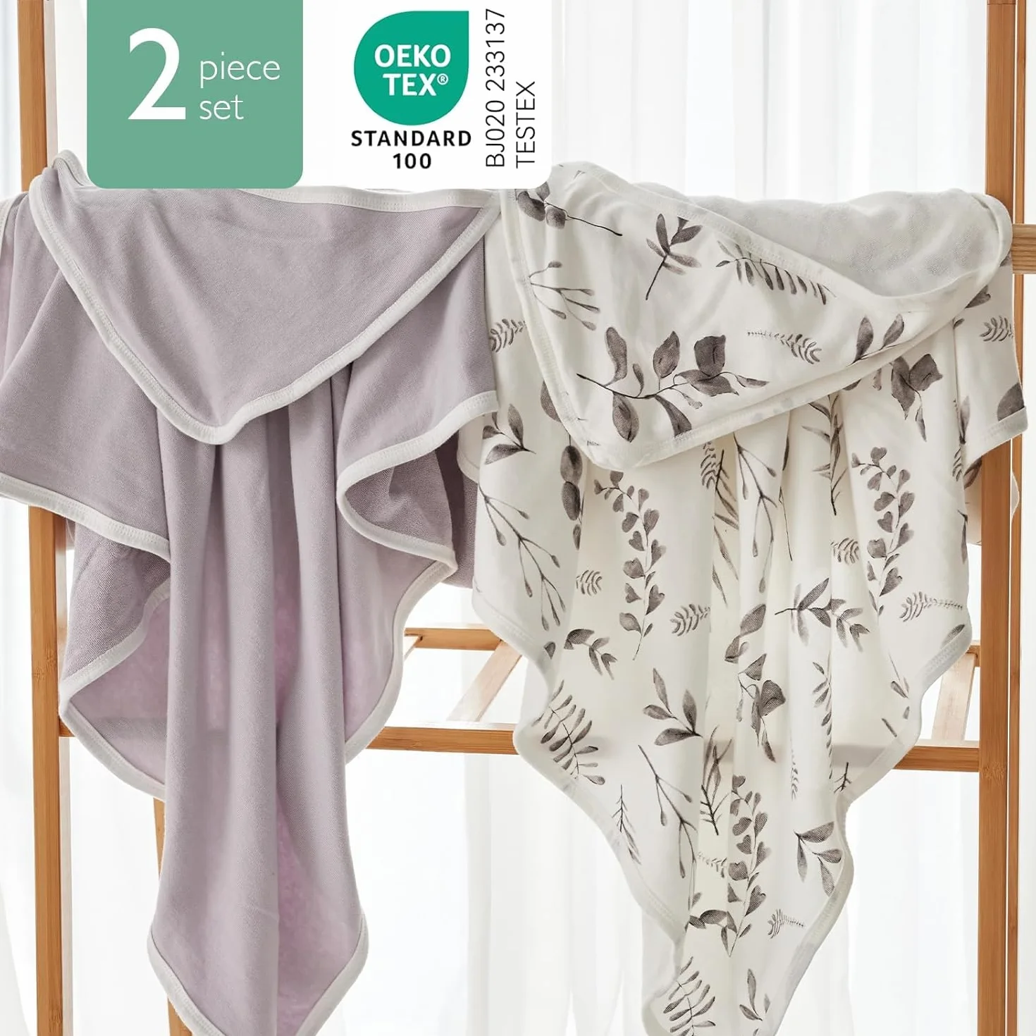 momcozy Ręcznik kąpielowy z kapturem dla niemowląt, 2 sztuki, ręcznik kąpielowy z kapturem i bawełnianym materiałem frotte, duży 90 x 90 cm, zestaw ręczników kąpielowych dla chłopców / dziewczynek, od