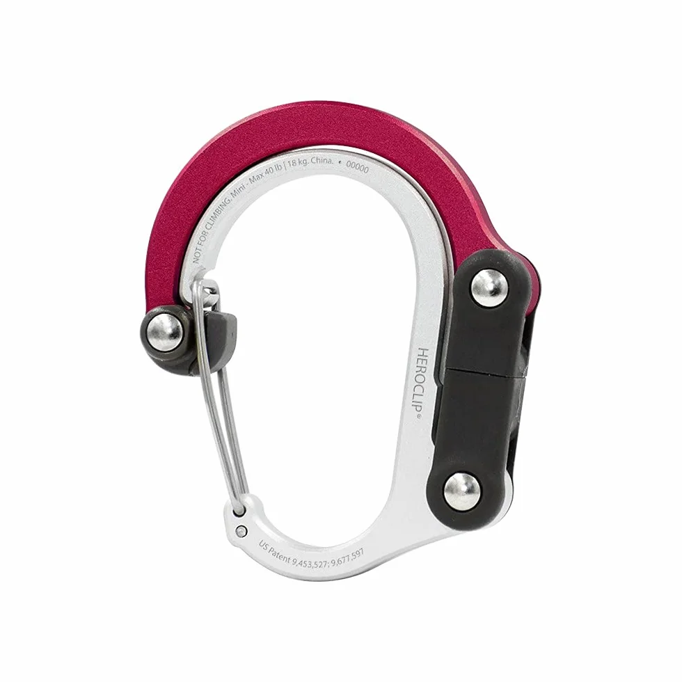 HEROCLIP Mini - Carabiner Clip And Hook, Bag, Purse, Backpack Hanger, Baby Pushchair Hook, Keyring Carabiner And Multifunction For Camping, Fishing, Hiking Or Travel, Hang Anything, Anywhere