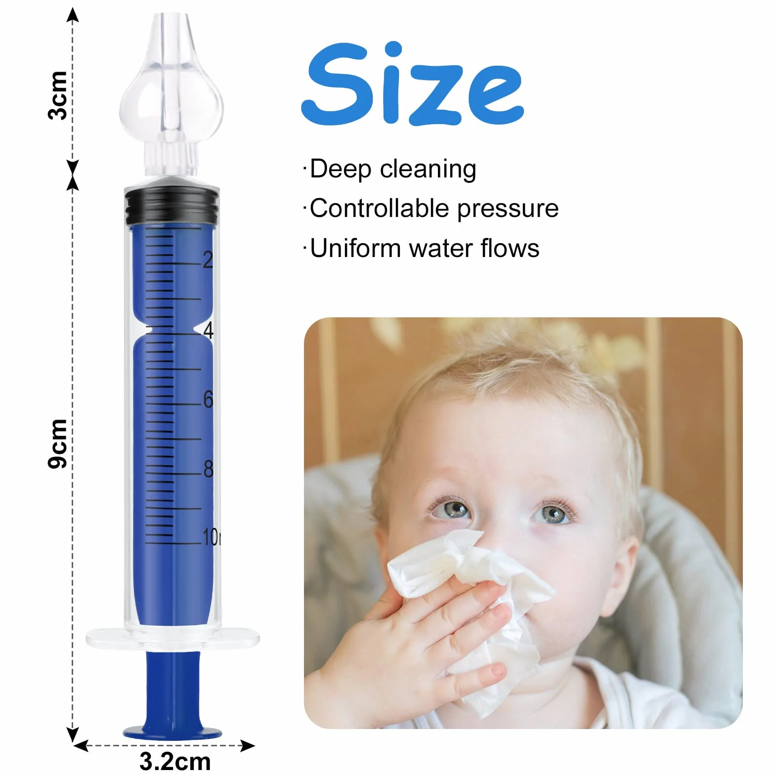 Vicloon Aspirator do nosa, 4 szt. Aspirator do nosa dla niemowląt, irygator do nosa dla noworodków i małych dzieci, bezpieczny środek do czyszczenia nosa z silikonową końcówką ssącą do nosa