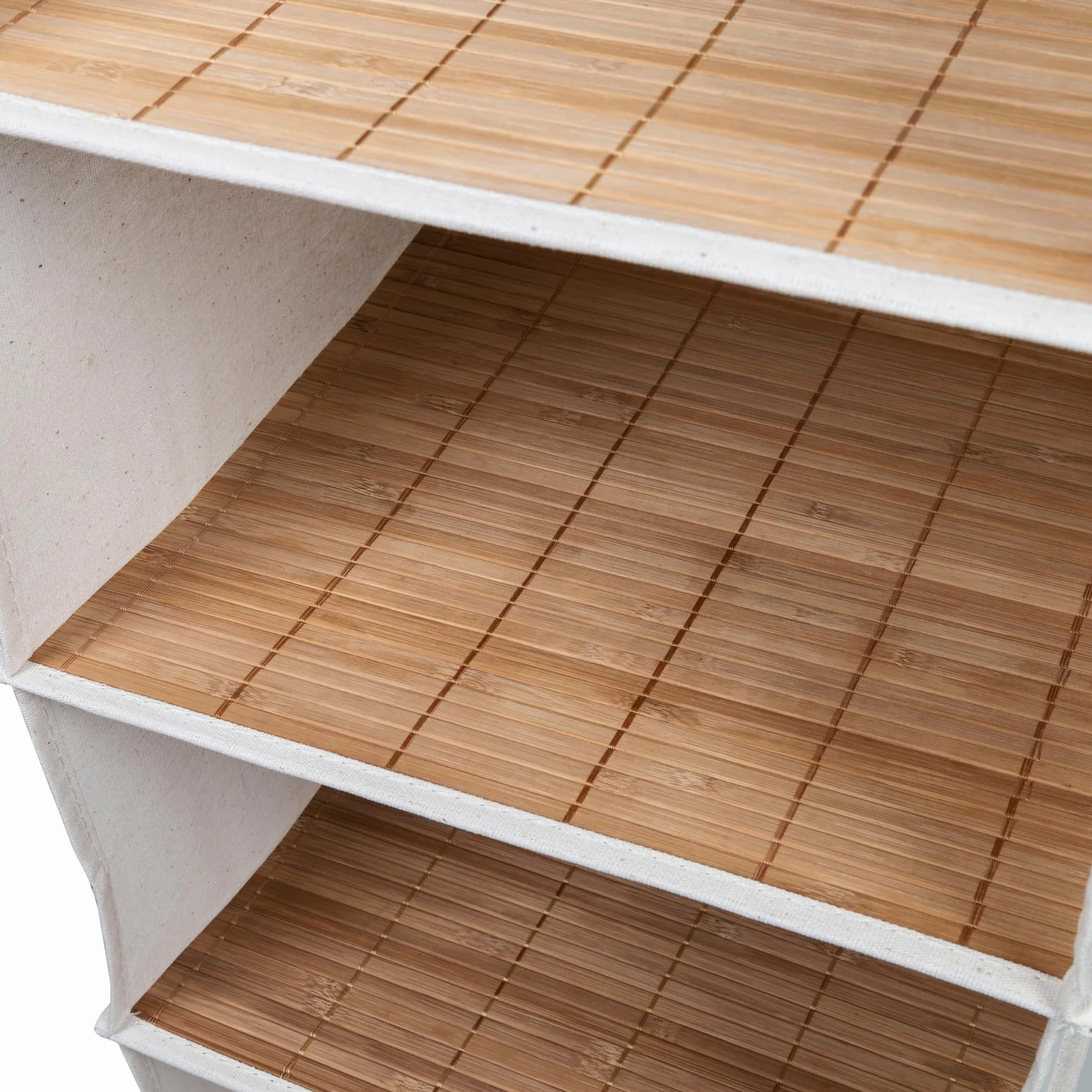 Honey-Can-Do SFT-01003 Hanging Closet Organizer, Bamboo/Canvas, 6-Shelf, 1.5 x 13 x 14.5 inches