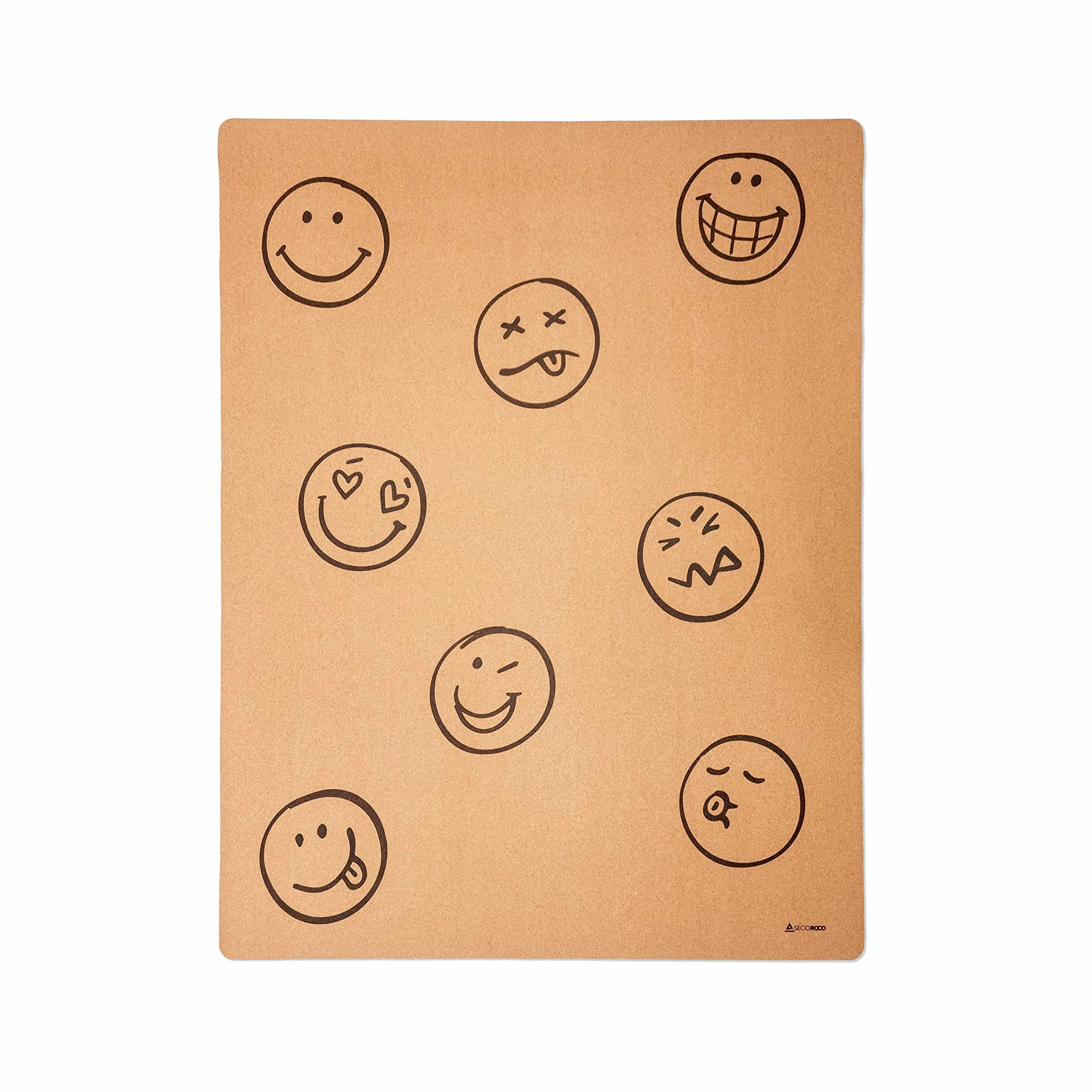 Mata do zabawy wykonana z korka. Mata do raczkowania bez substancji szkodliwych dla niemowląt i dzieci. Smileys 140 x 110 cm