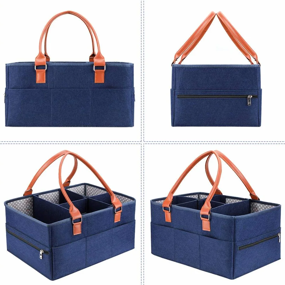 Baby Windel Caddy Organizer, Tragbare Wickeltisch Organizer Windel Ablagekorb Auto Reise Ablagekorb Windeln Aufbewahrungsbox Mit Austauschbaren Fächern