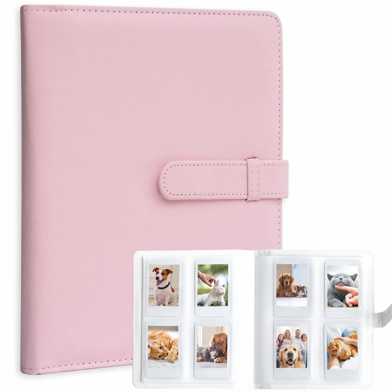 256 kieszeni na zdjęcia Album fotograficzny Uchwyt na karty fotograficzne do Fujifilm Instax Mini LiPlay 11 12 9 8+ 8 7S Aparat natychmiastowy (Różowy II)