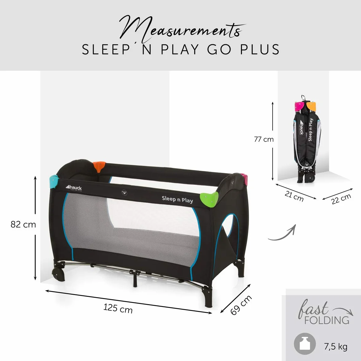 Hauck 600702 Sleep N Play Go Plus Łóżko Turystyczne, Od Urodzenia do 15 kg, Czarne