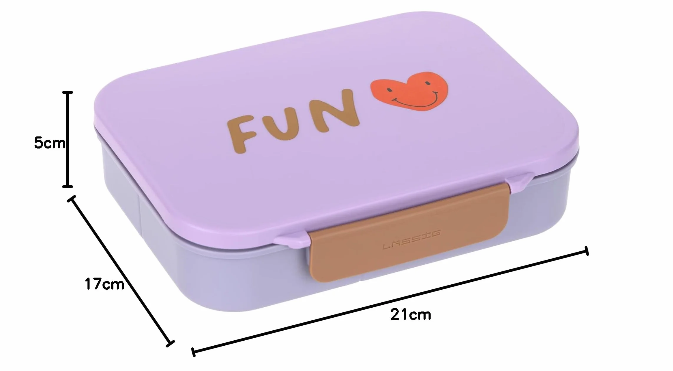 LÄSSIG Pudełko śniadaniowe dla dzieci, nie zawiera BPA, z wyjmowaną przegródką/pudełko na lunch Bento, Little Gang Heart fioletowe