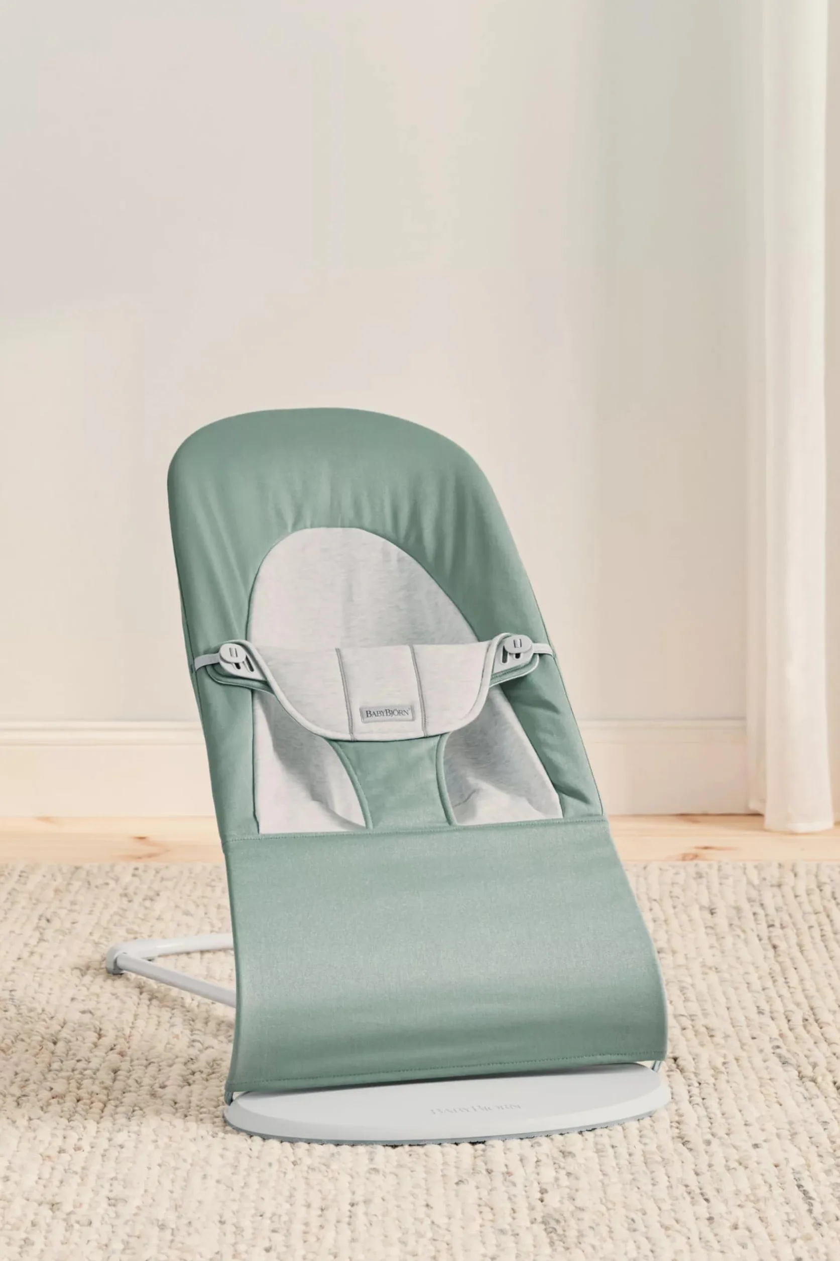 BabyBjörn Huśtawka dziecięca Balance Soft,tkana/Jersey, szaro-zielony/szary