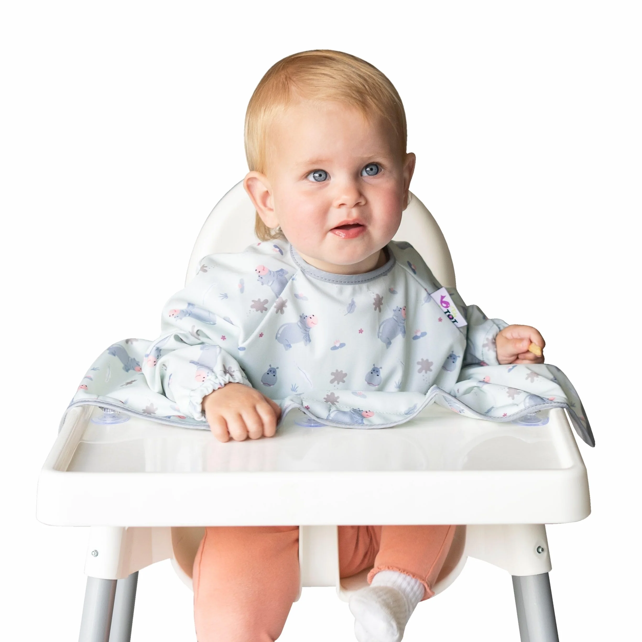 Tidy Tot Weaning Bib długie rękawy wodoodporny kombinezon śliniak pokrowiec i łapacz