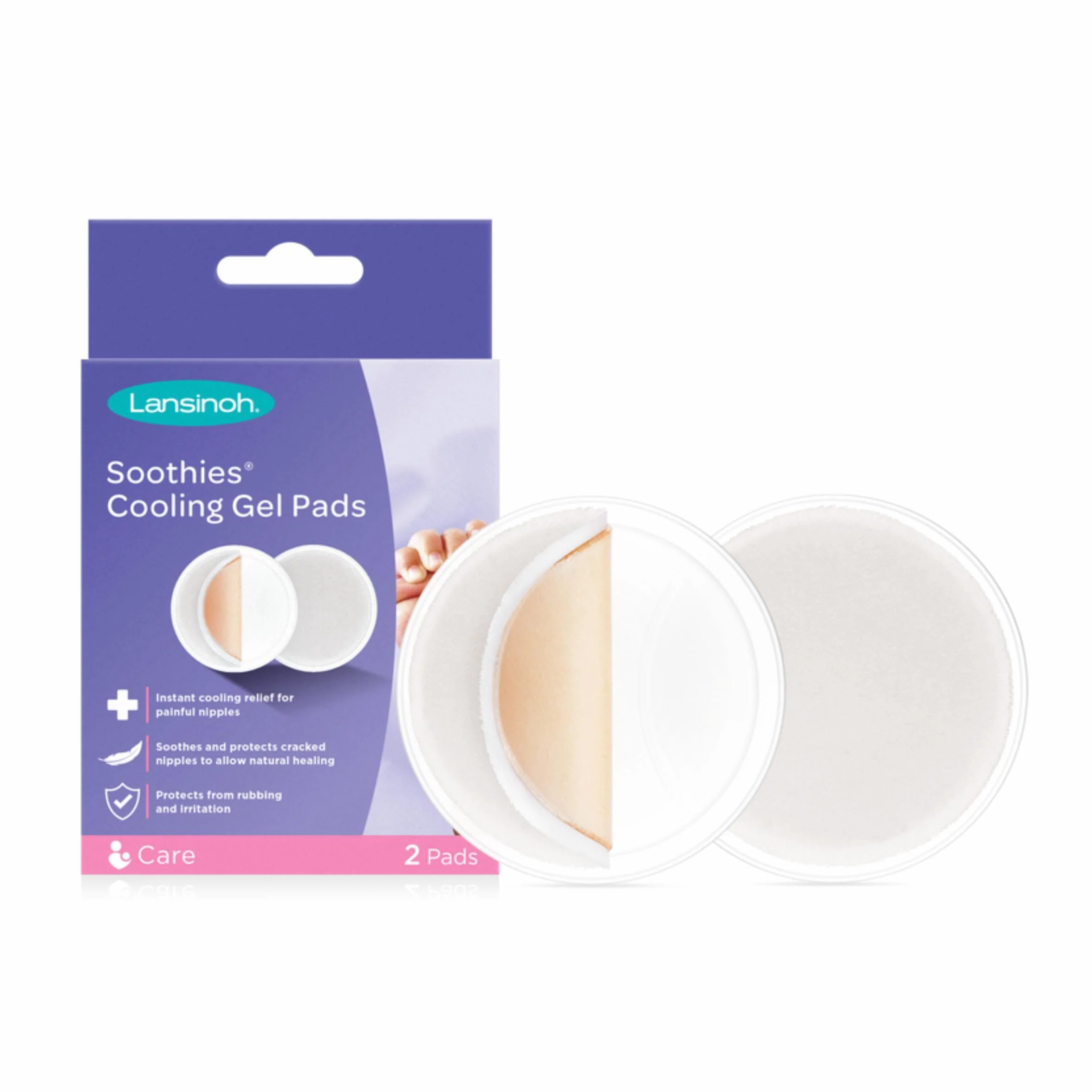 Lansinoh Soothies ® chłodzące podkładki żelowe do karmienia piersią - łagodzą i chronią popękane sutki karmienie piersią - wielokrotnego użytku do 3 dni z tacą do przechowywania - ochraniacze na