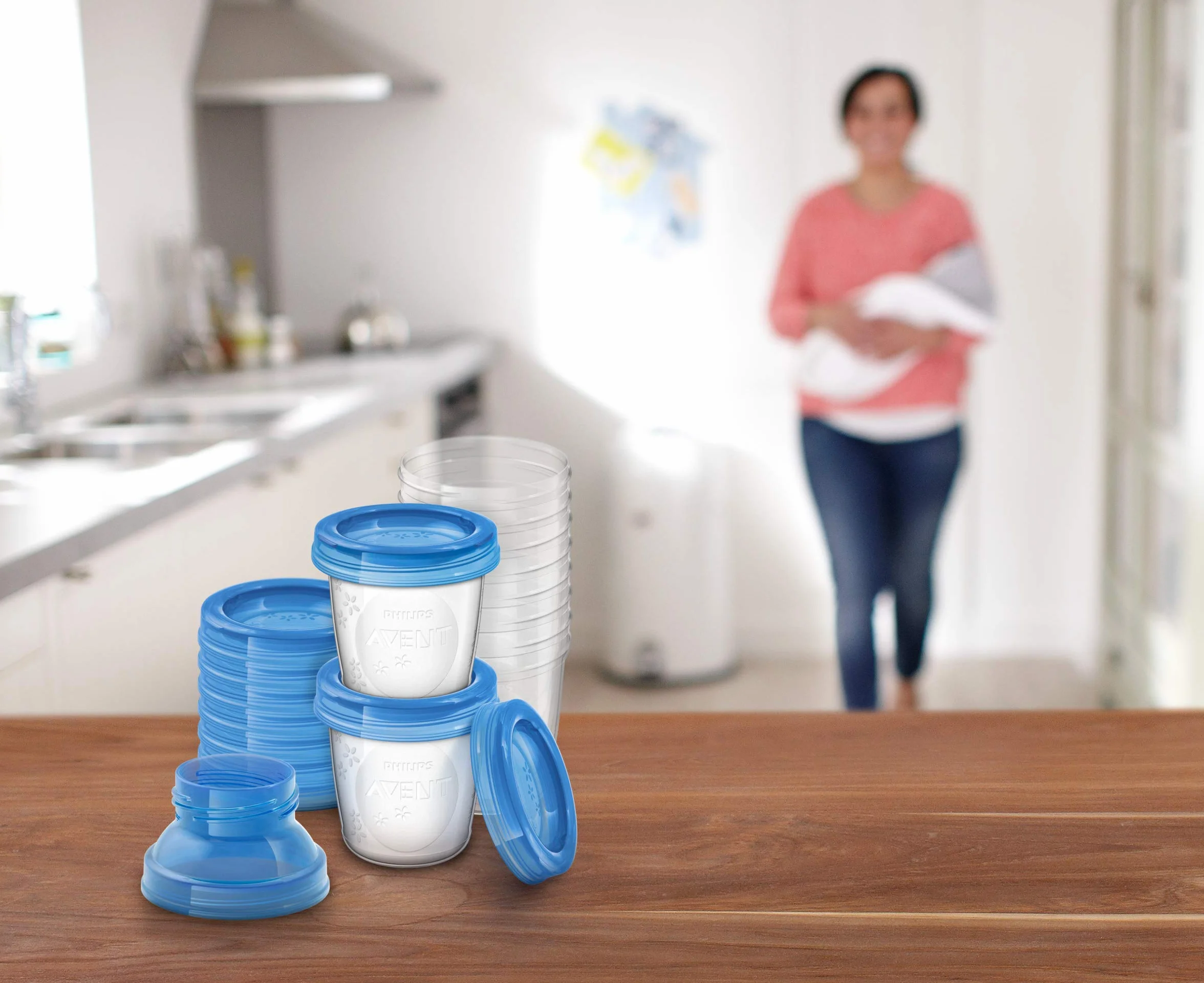 Pojemniki na pokarm Philips Avent - W zestawie wygodne adaptery - Szczelna pokrywka - Pojemniki i pokrywki do opisywania - 180 ml - 10 szt. - SCF618/10