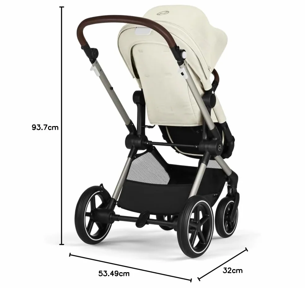 CYBEX Gold wózek dziecięcy EOS Lux 2 w 1, system podróżny, od urodzenia do 22 kg (ok. 4 lata), Seashell Beige