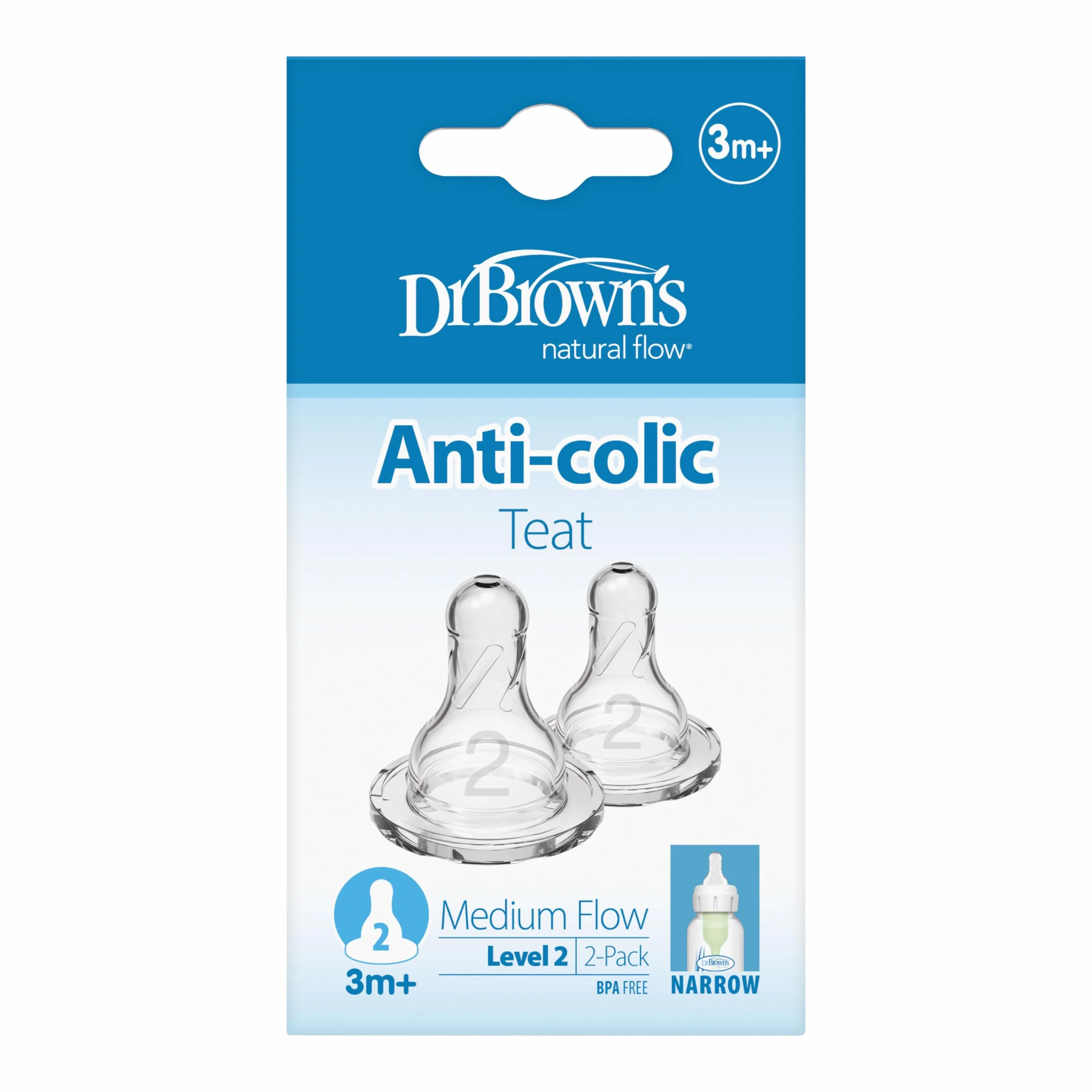 Dr.Browns Options — Narrow Mouth Teat +3 miesiące