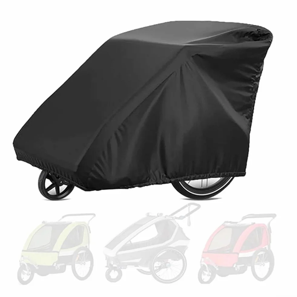 Honseadek Pokrowiec na przyczepę rowerową dla dzieci, nieprzepuszczalny, pyłoszczelny, uniwersalny pasuje do Qeridoo Burley, Thule, Chariot, Croozer, Leggero, Nordic Cab Yepp, Merida, niebieski, Bi