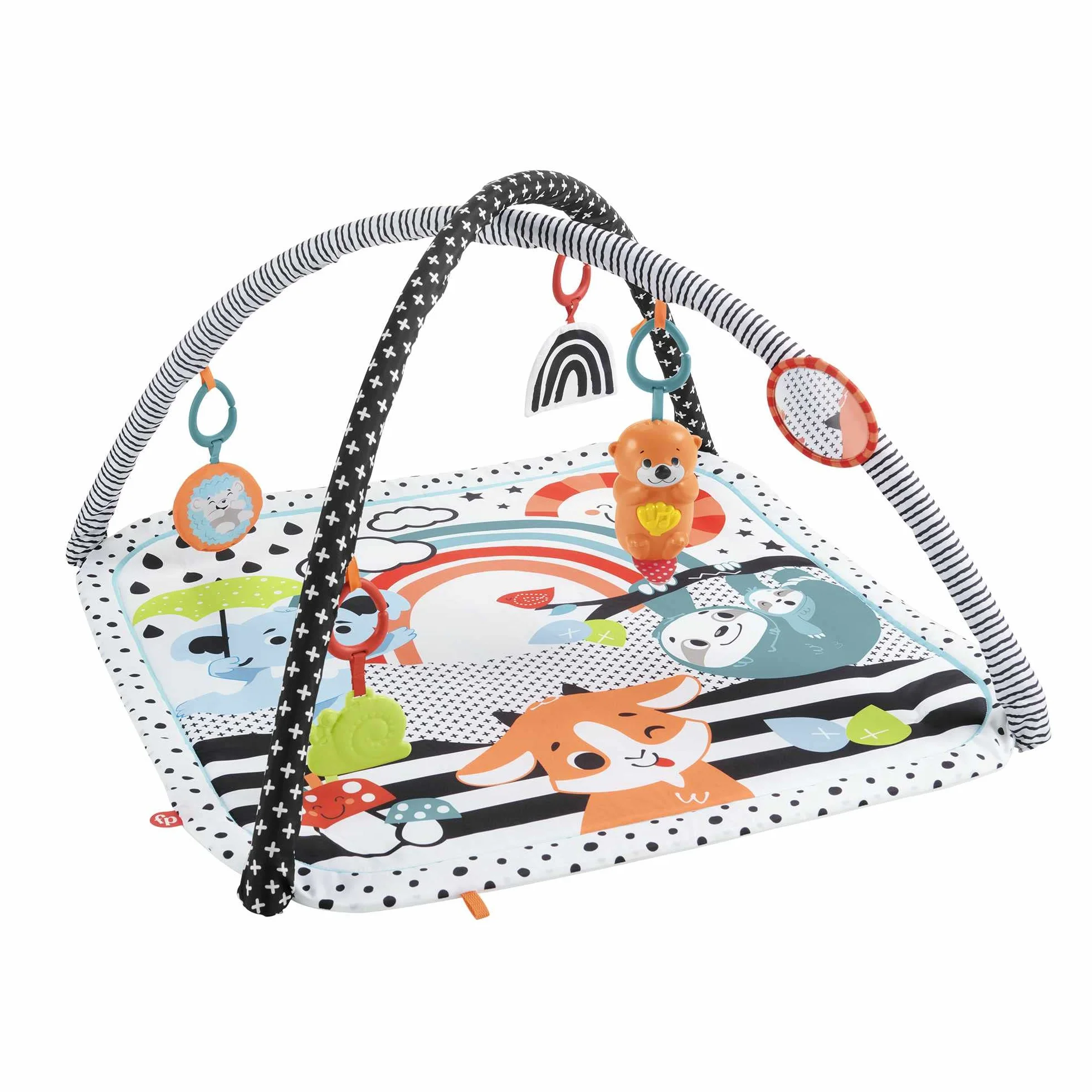 Fisher-Price Muzyczna mata edukacyjna 3 w 1 „Rośnij ze mną” ze światełkami i dźwiękami oraz do sensorycznej zabawy na pleckach i brzuszku, HPF39