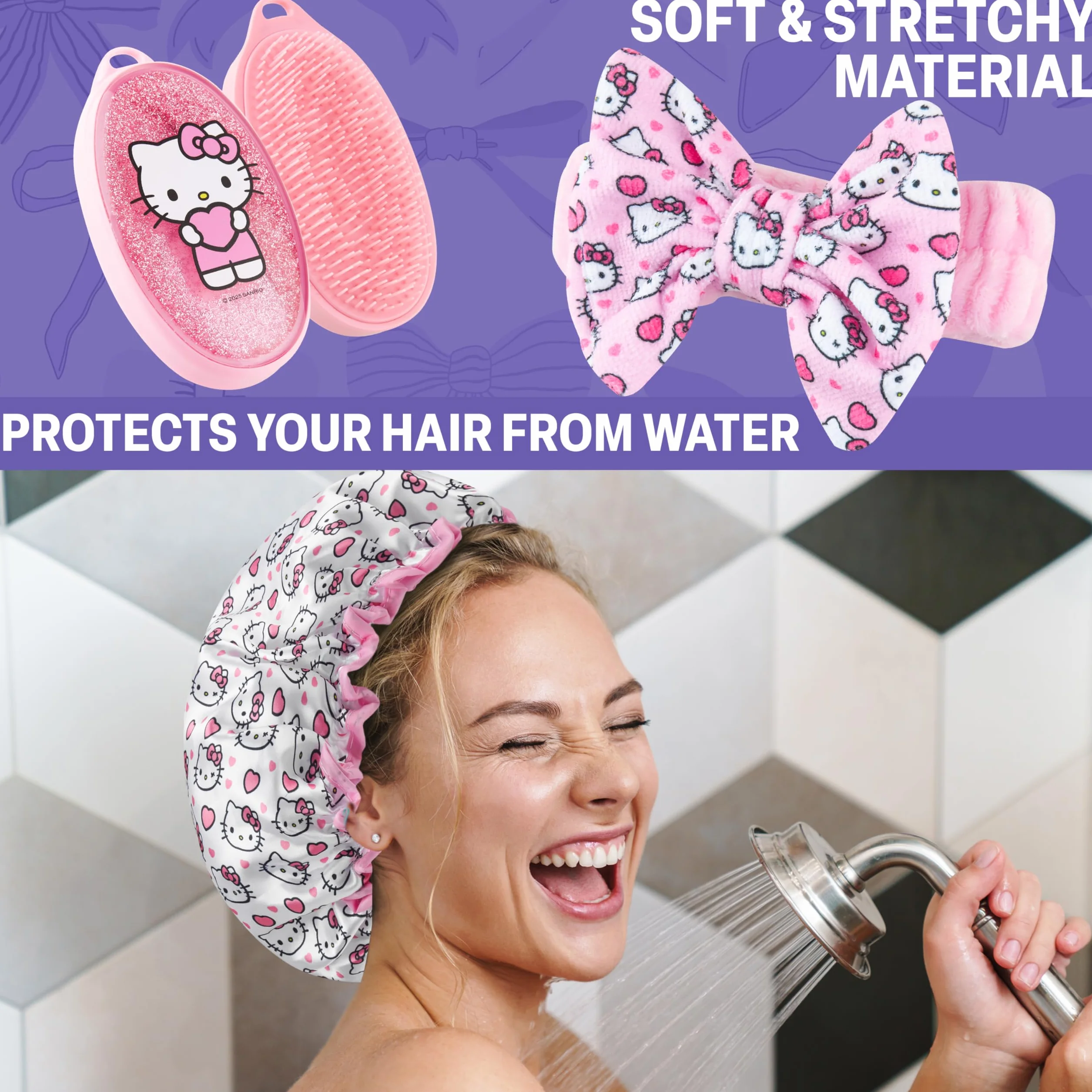 Get Trend Zestaw przyborów toaletowych i akcesoriów prysznicowych Hello Kitty (różowy Hello Kitty)