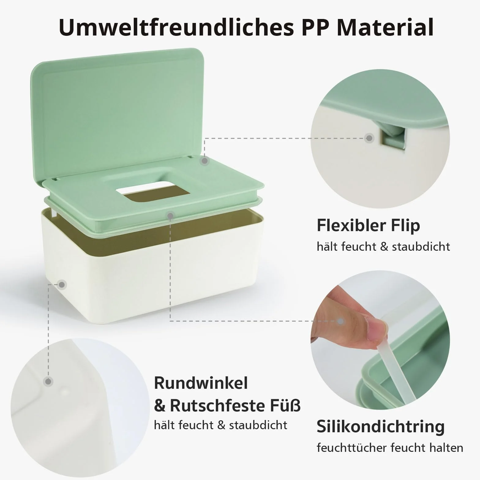 Pudełko na wilgotne chusteczki dla niemowląt, pudełko na wilgotny papier toaletowy, pudełko na wilgotne chusteczki zielone, pudełko do przechowywania chusteczek z pokrywką, do domu i biura