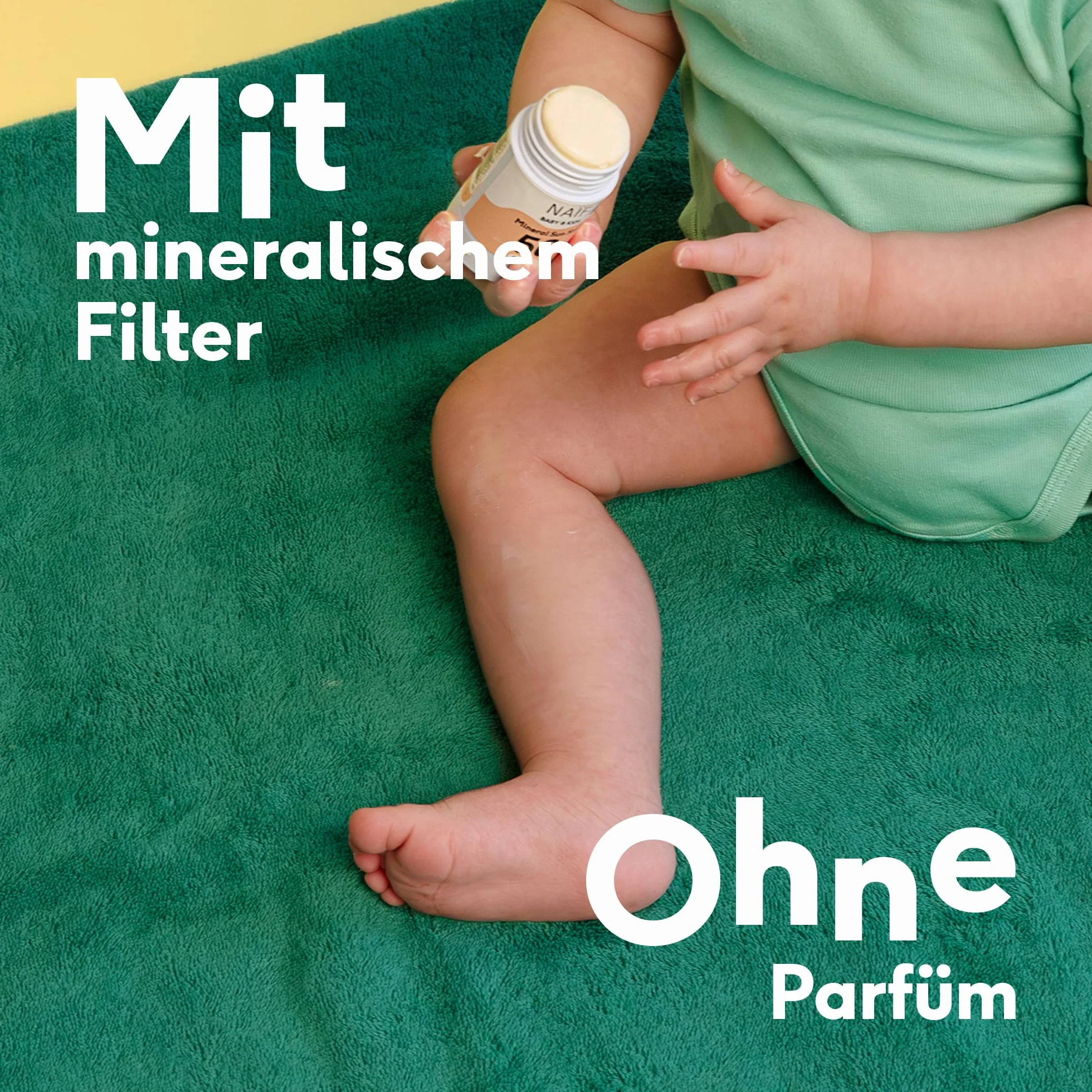 Naïf - Mineralny kij chroniący przed słońcem - dla niemowląt i dzieci - SPF 50-0% perfum - sztyft bez mikroplastiku, olejów mineralnych lub silikonów - ochrona UVA i UVB - wodoodporny - testowany