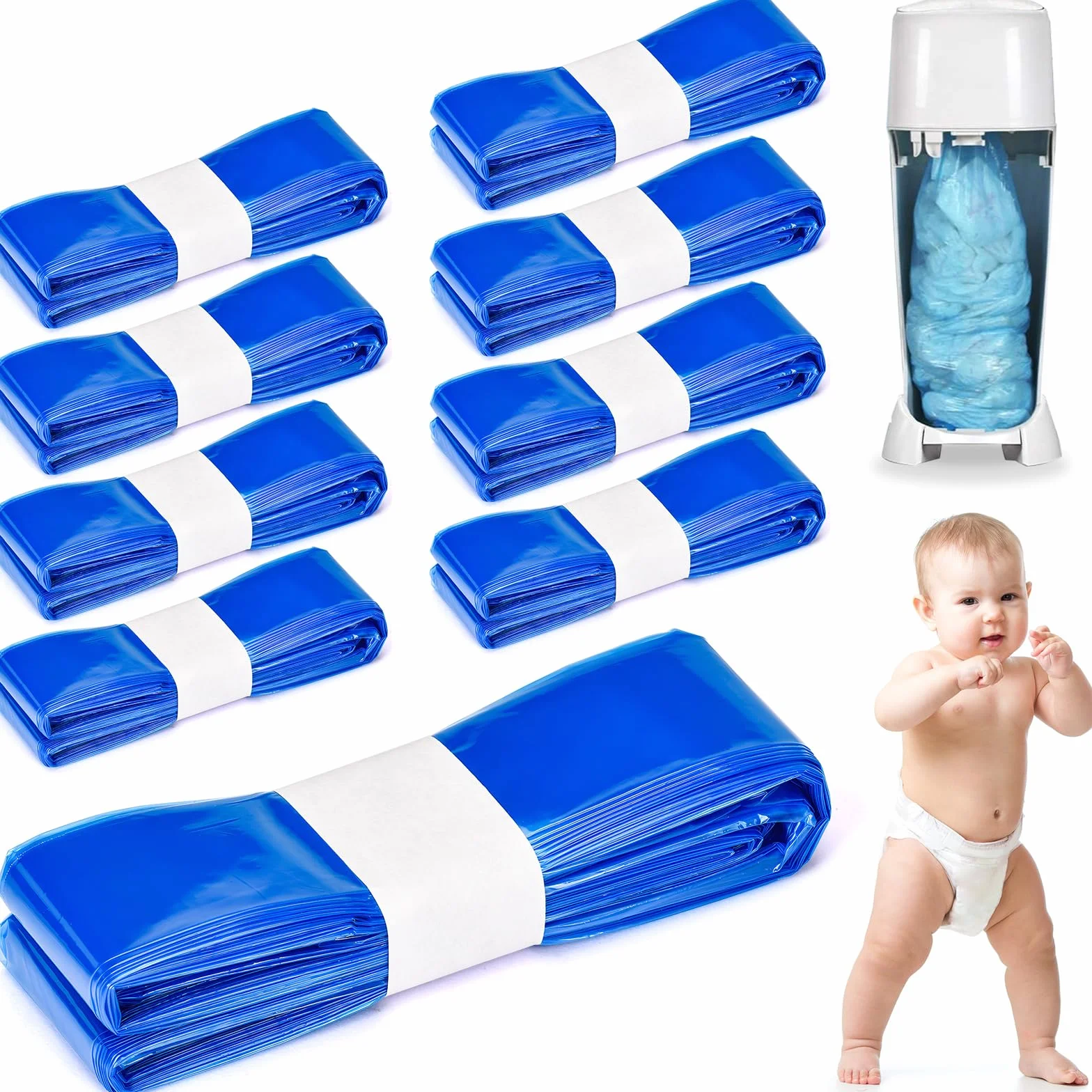 Gigmeta 9 zapasowych pojemników na pieluchy, worek uzupełniający do pieluszek, kompatybilny z AngelCare, Litter Locker & Tommee Tippee