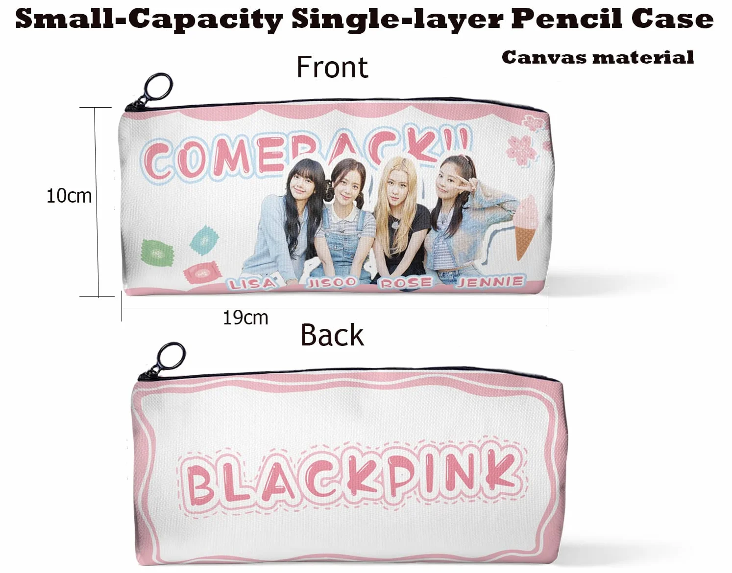 ZPPLD Blackpink zestaw upominkowy dla fanów, czarny róż, zestaw upominkowy dla fanów, czarno-różowe poszewki na poduszkę, czarne naklejki