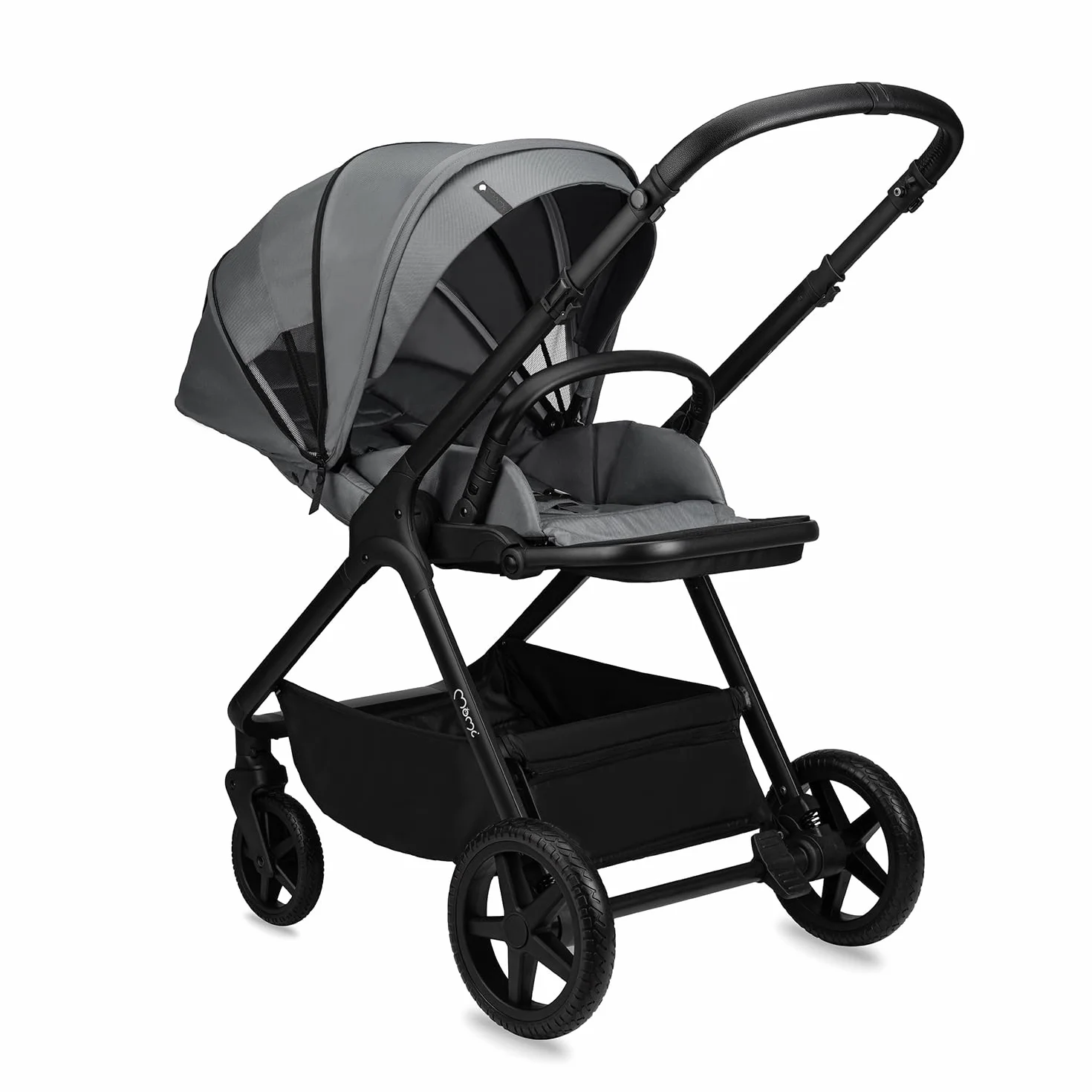 MoMi GISELLE Wózek dziecięcy kombi 2 w 1 z funkcją buggy, 5-punktowy pas bezpieczeństwa, od 1. dnia życia, do 22 kg masy ciała (wózek), kosz na zakupy, materac, ochrona przed deszczem i torba do