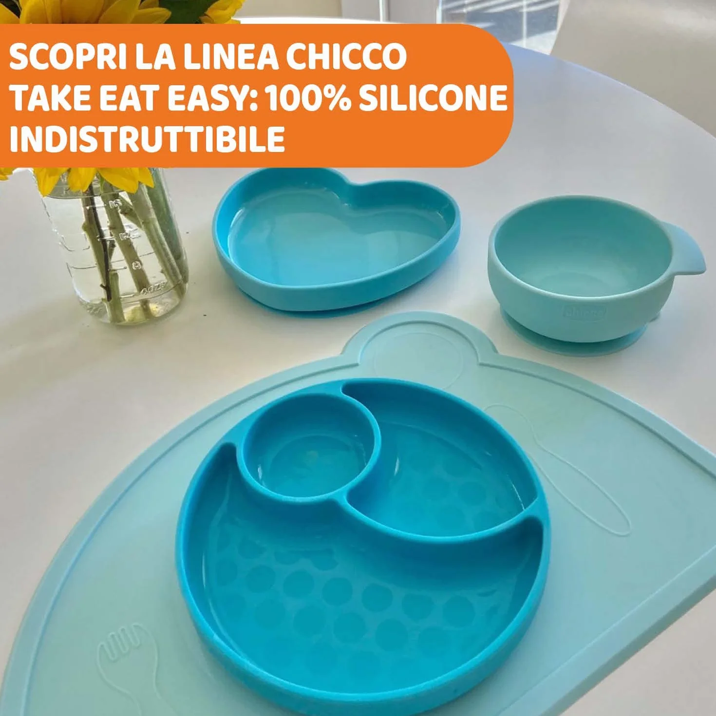 Chicco silikonowa miska z przyssawką dla niemowląt, wytrzymała, łatwa do czyszczenia półpłynna żywność z ergonomicznym uchwytem - od 6 miesięcy, jasnoróżowa