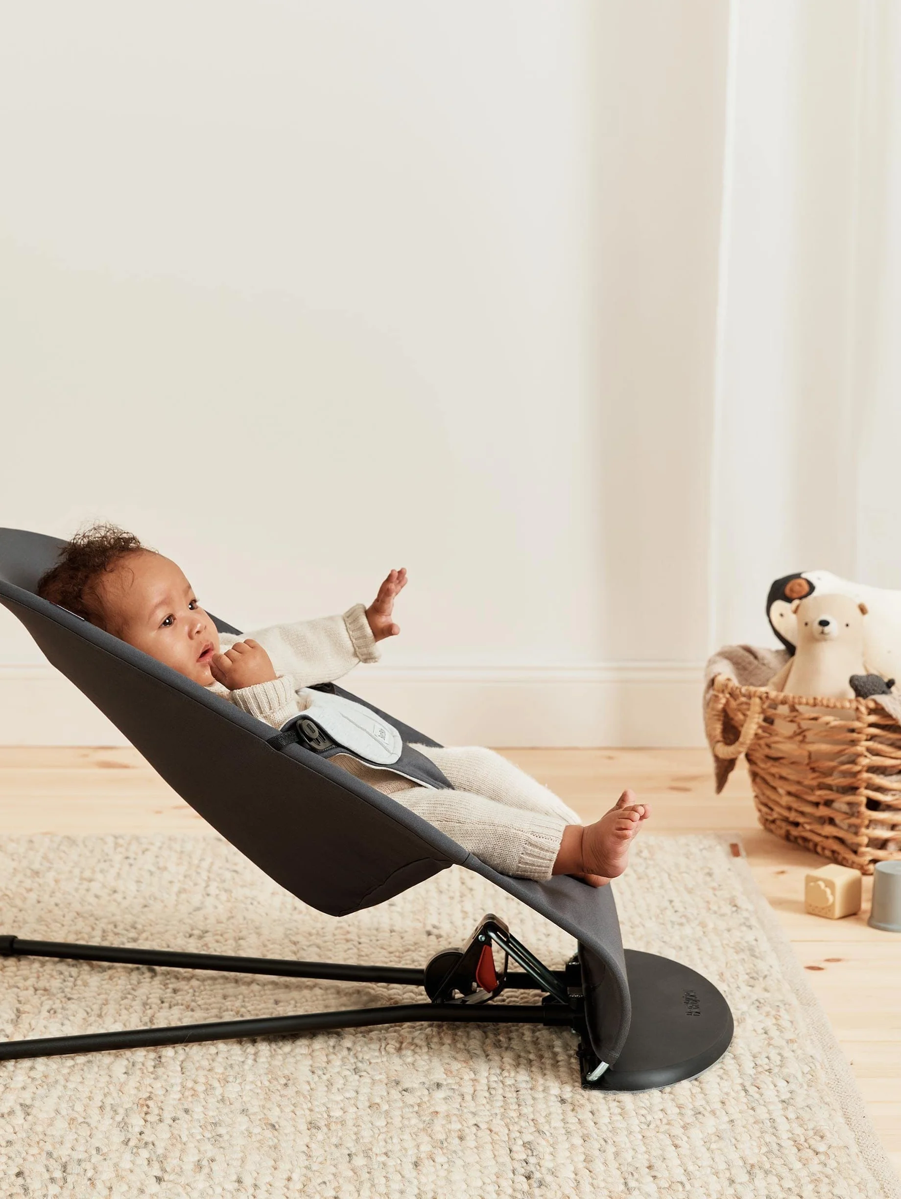 BabyBjörn Huśtawka dziecięca Balance Soft, tkany/Jersey, szary/szary