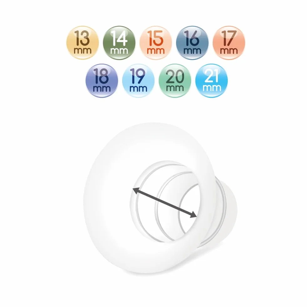 Maymom wkładki do lejków 15 i 17 mm kompatybilne z Elvie Single/Double Electric oraz kubkami wearable 24 mm Elvie Stride; non original