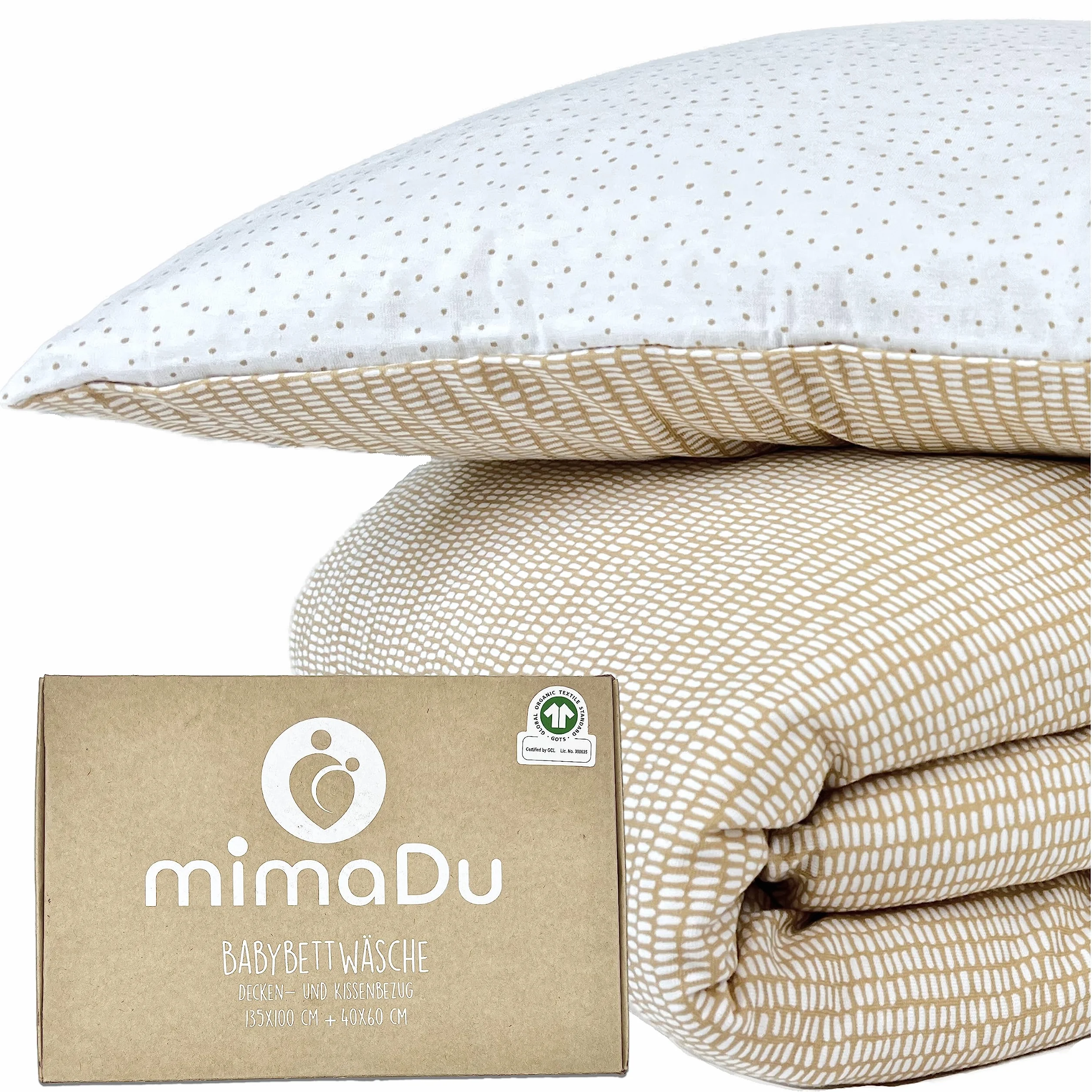 MimaDu - Komplet pościeli dziecięcej z bawełny ekologicznej GOTS (Oeko-Tex100) 100x135 cm - pościel z poszewkami na poduszkę i kołdrę dla chłopców i dziewczynek