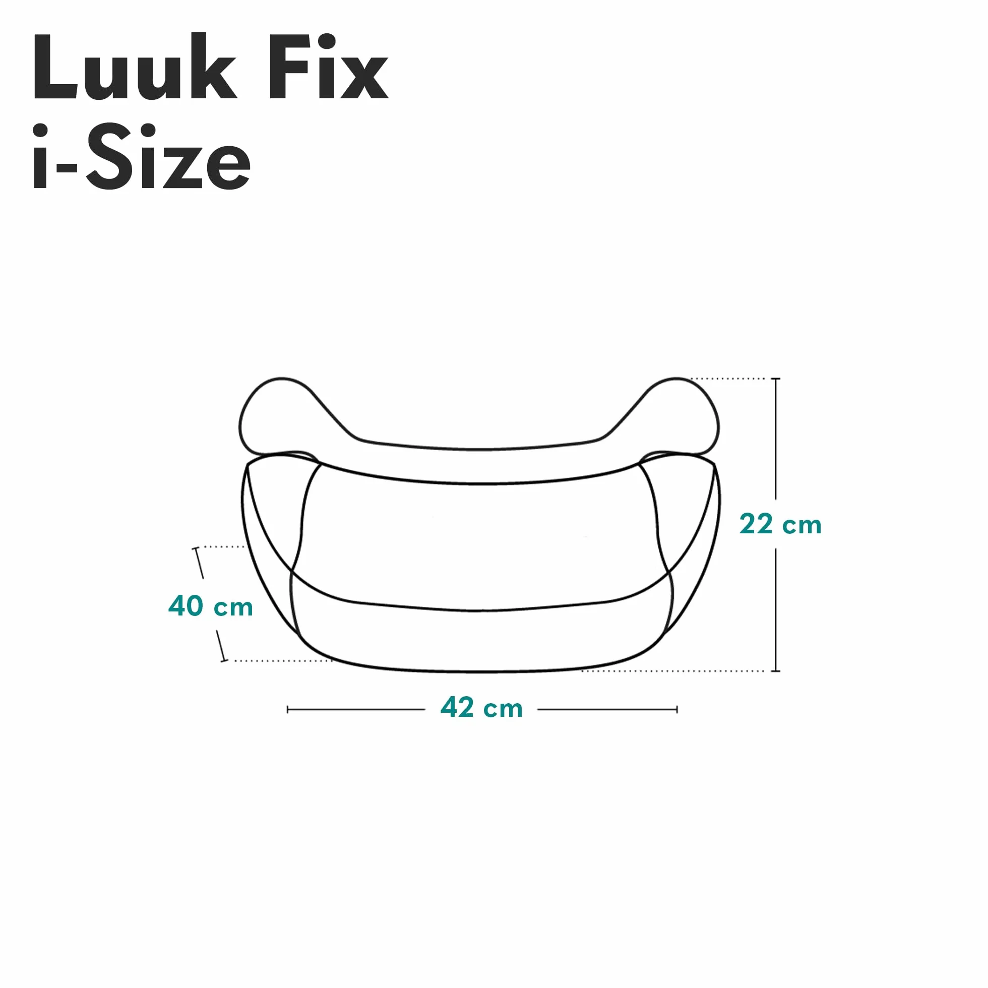 LIONELO LUUK FIX i-Size Podwyższający Fotelik Samochodowy dla Dzieci z ISOFIX, od 22 do 36 kg 125 – 150 cm, Grupa 2 i 3,Wygodne Siedzisko i Podłokietniki, Zdejmowany Pokrowiec