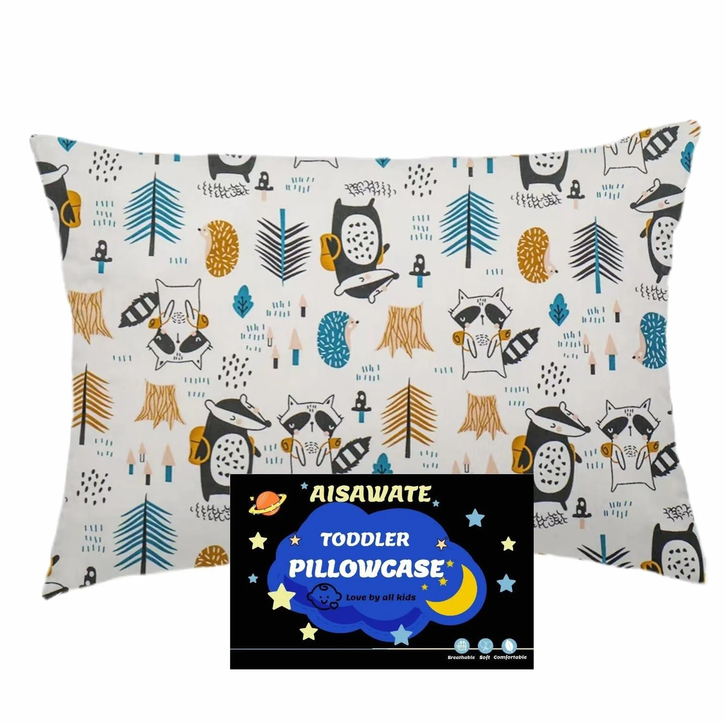 Poszewka na poduszkę dla dzieci 40 x 60 cm – bawełna organiczna – poszewki na poduszki do wózka dziecięcego – poszewka na poduszkę z zapięciem kopertowym