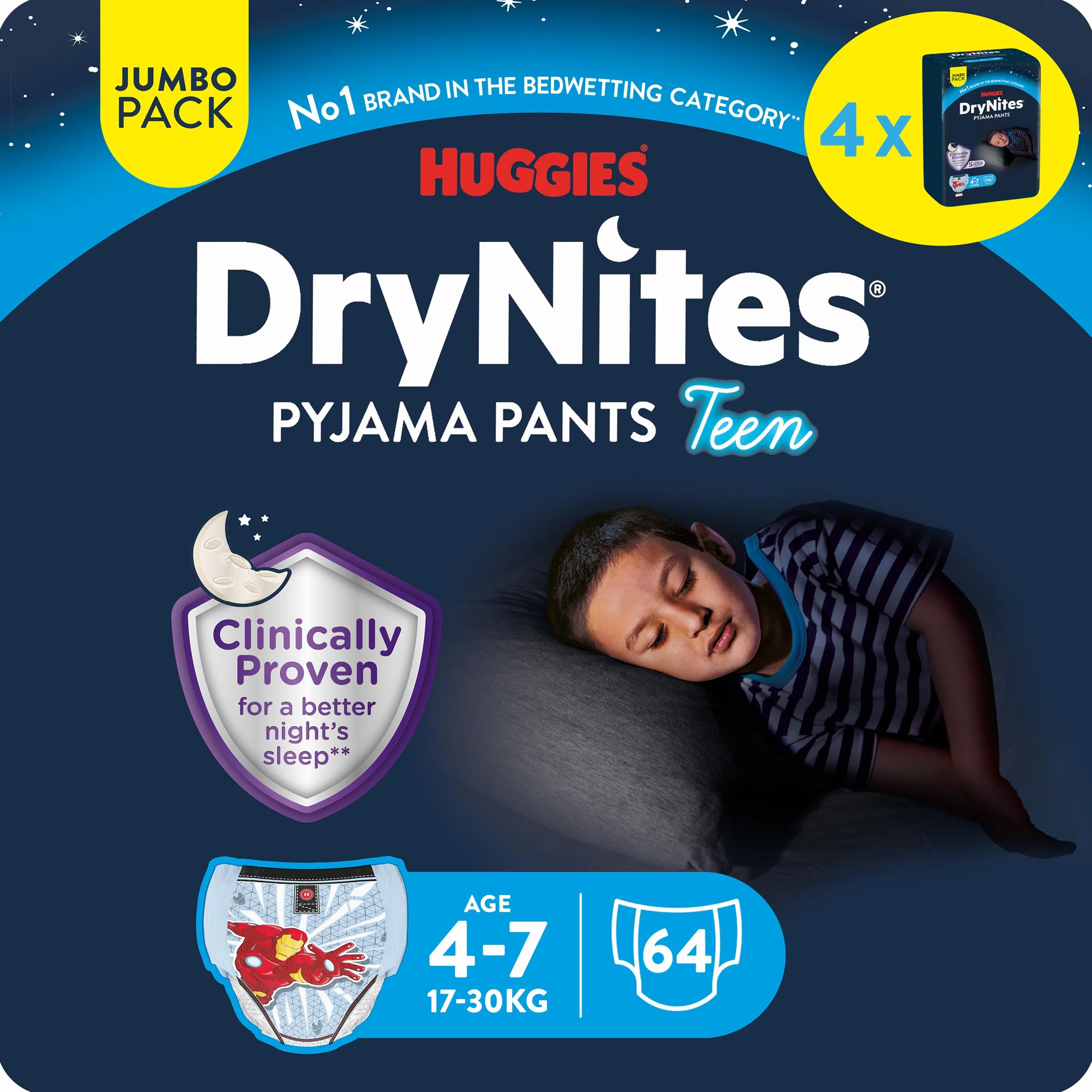 Huggies Drynites Pieluchy dla Chłopców, 4-7 lat