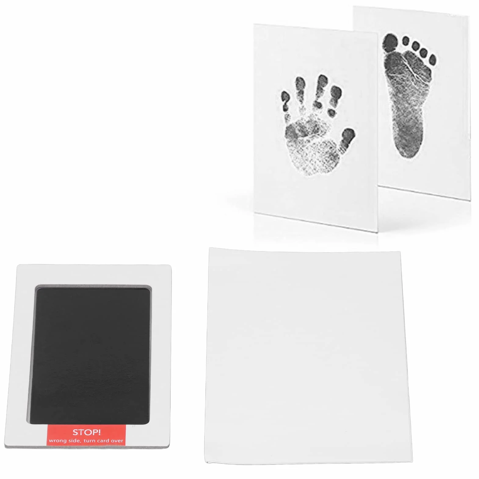 Podkładka pod atrament Footprint Safe Clean Szybkoschnący Zestaw do odcisków stóp i dłoni dziecka dla nowo narodzonej mamy Czarny, bezpieczny materiał, szybkoschnący, łatwy w (Czarny)
