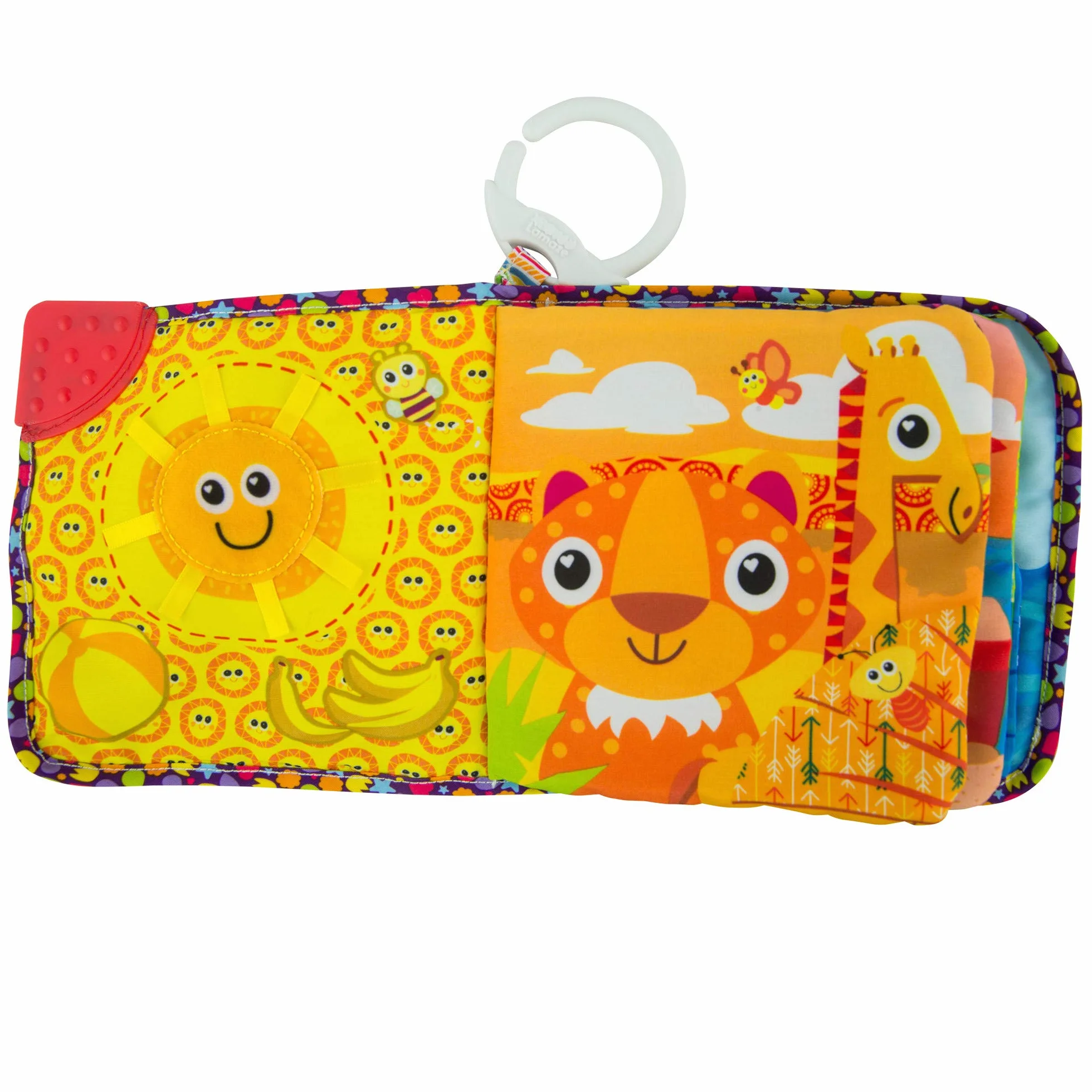 LAMAZE JNS_483445 L27186 Książka przyjaciół miękki wózek dziecięcy, kolorowy, 1 szt. (opakowanie 1), wielokolorowy