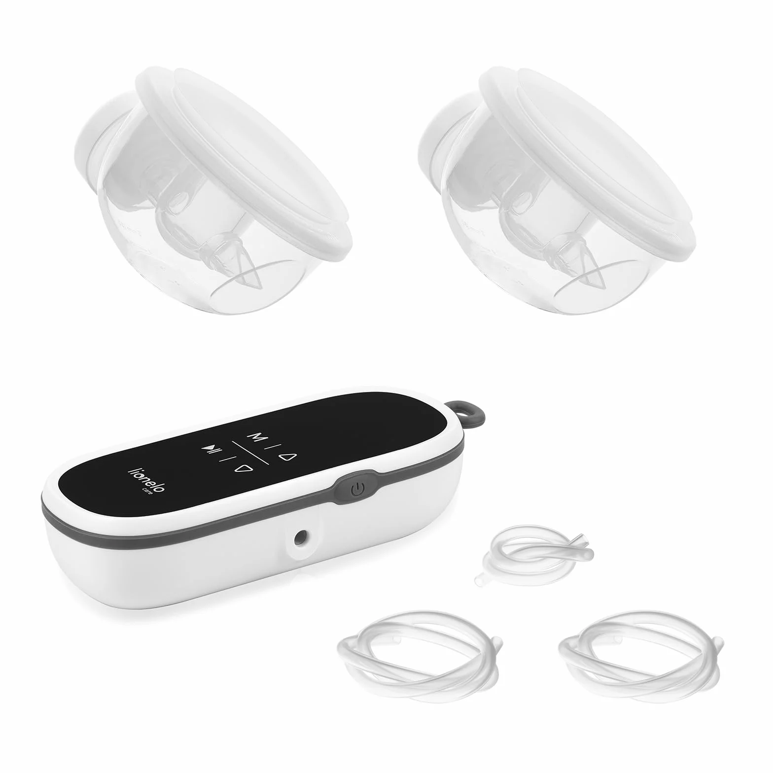 LIONELO Twee Free Laktator Bez Użycia Rąk 3 Tryby Masażu 9 poziomów intensywności 2 Muszle na Pokarm 150 ml, 4 Lejki Silikonowe Laktator Hands Free Cicha Praca Timer Etui