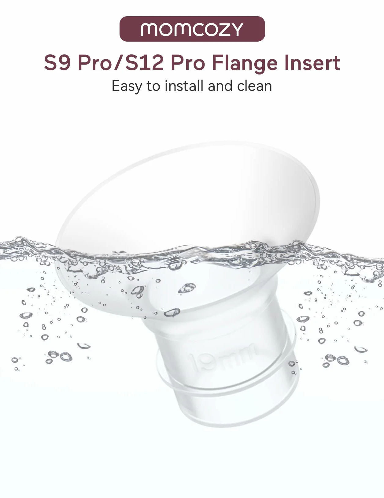 Momcozy Wkładka kołnierzowa 19 mm do Momcozy S9 Pro/S12 Pro Oryginalne akcesoria zamienne do laktatora S9 Pro/S12 Pro, 1 szt. (19 mm)