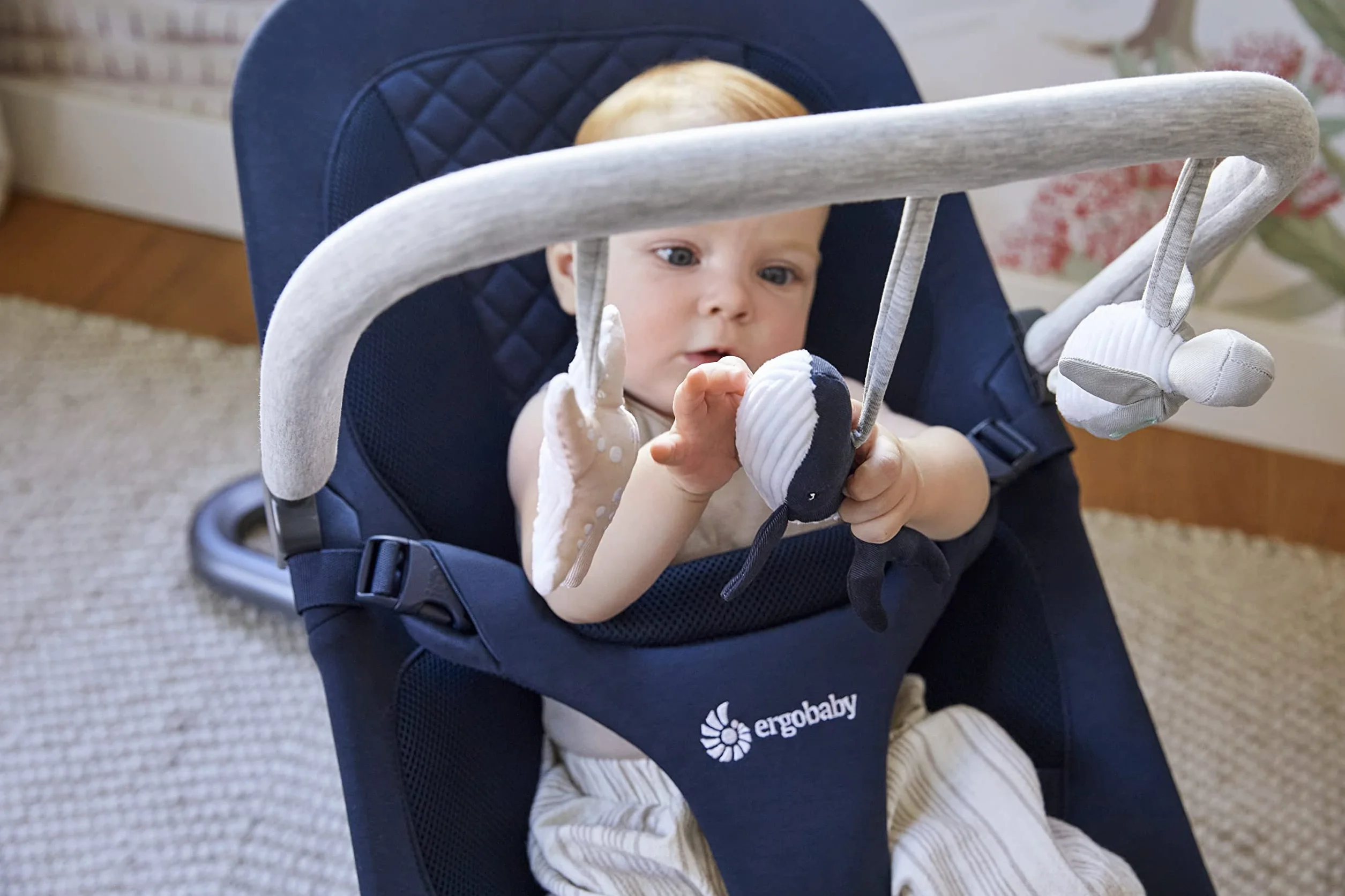 Ergobaby Evolve Bouncer łuk pałąk do zabawy, akcesorium do bujaczka Ergobaby 3 w 1 dla noworodków od urodzenia, Ocean Wonders
