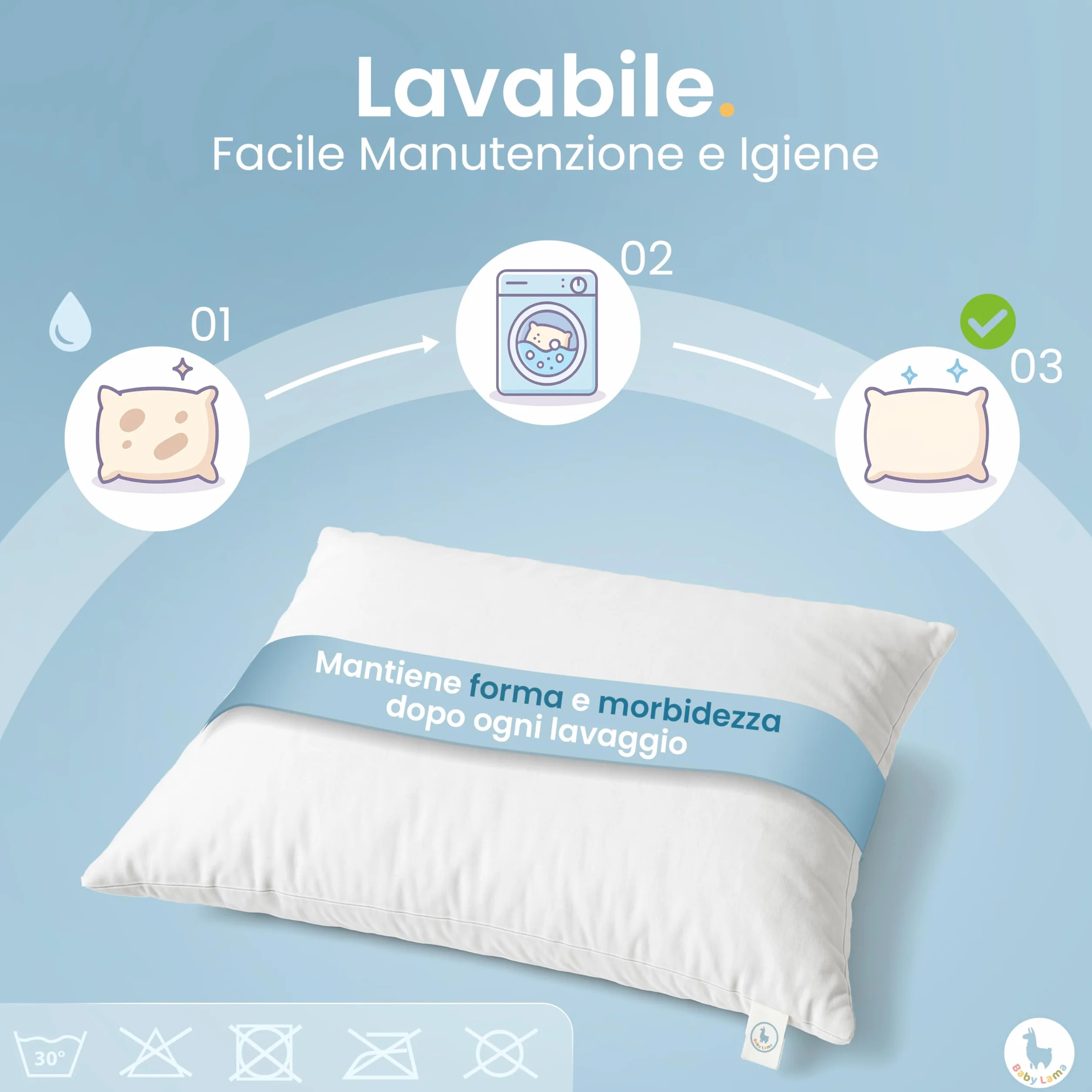 (2 poduszki) Poduszka dla dzieci w wieku 2 lat - 6 lat. Niska poduszka do spania 40 x 60 cm. 100% bawełna Öko-Tex – hipoalergiczna, zmywalna, odporna na puszystość. Wyprodukowano we Włoszech (2)
