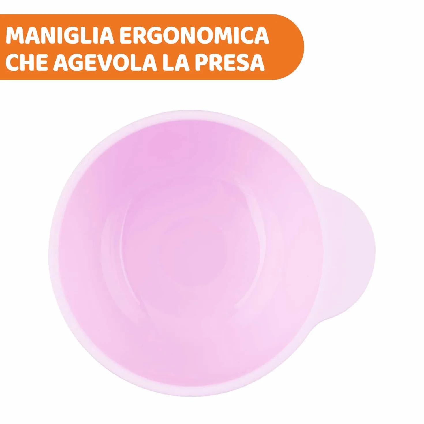 Chicco silikonowa miska z przyssawką dla niemowląt, wytrzymała, łatwa do czyszczenia półpłynna żywność z ergonomicznym uchwytem - od 6 miesięcy, jasnoróżowa