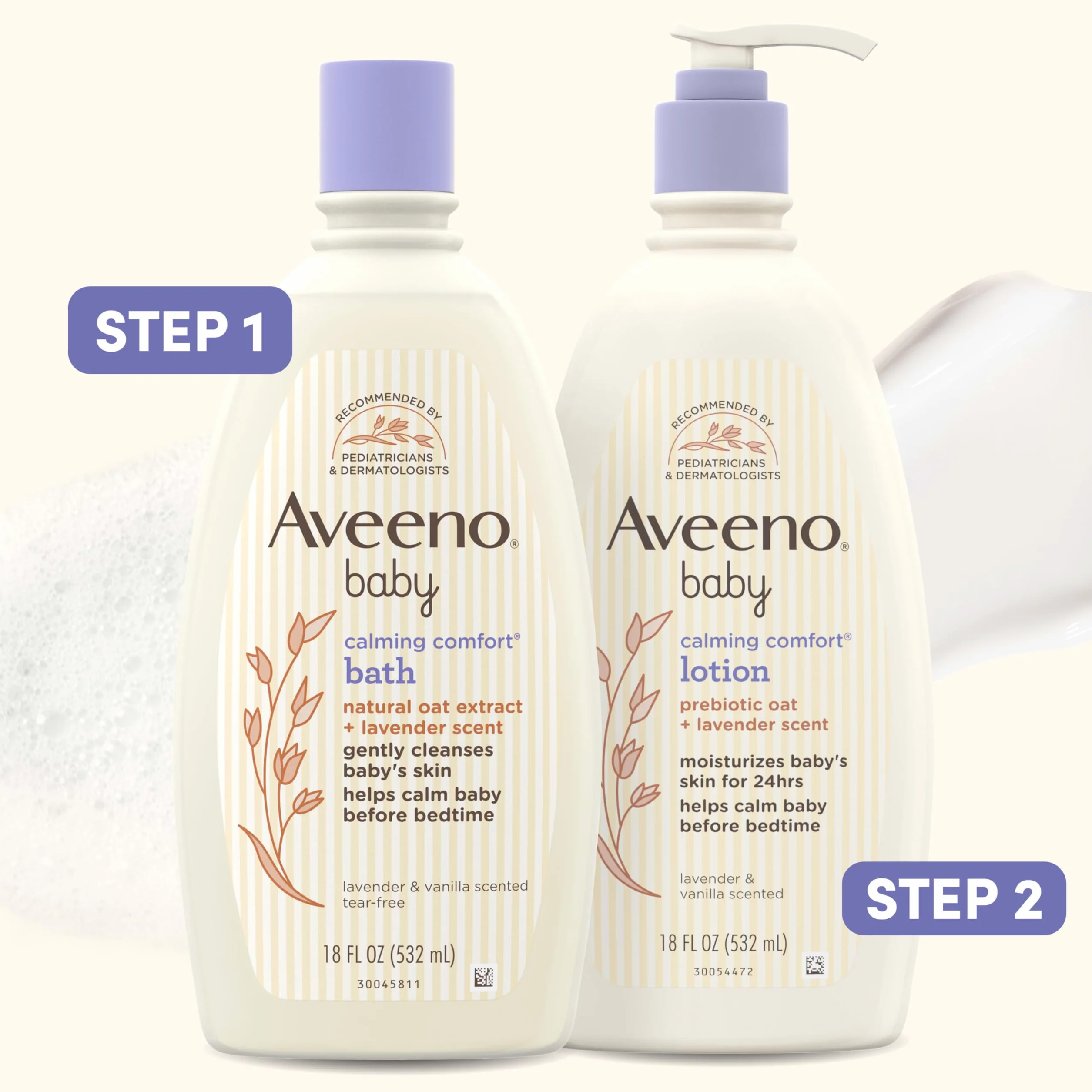 Aveeno kojący balsam komfortowy dla niemowląt, lawenda i wanilia, 18 uncji płynnych Bon Aveeno