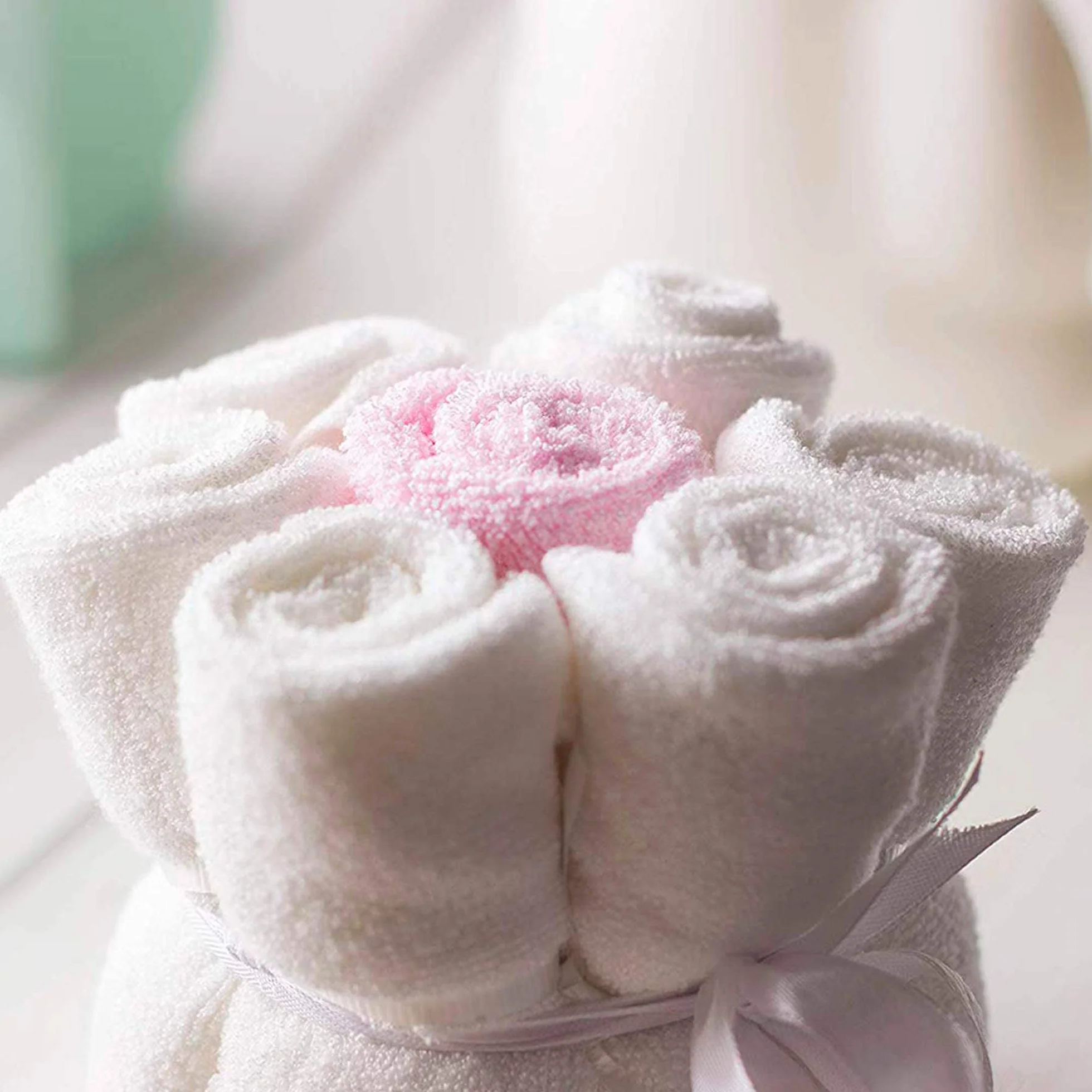 JM Baby myjka – 100% bambus, ultra gruba 500 g/m², chroni przed podrażnieniami i wysypkami, 25 x 25 cm, myjka dla noworodków, akcesoria do przewijania, w zestawie opakowanie na prezent i worek na