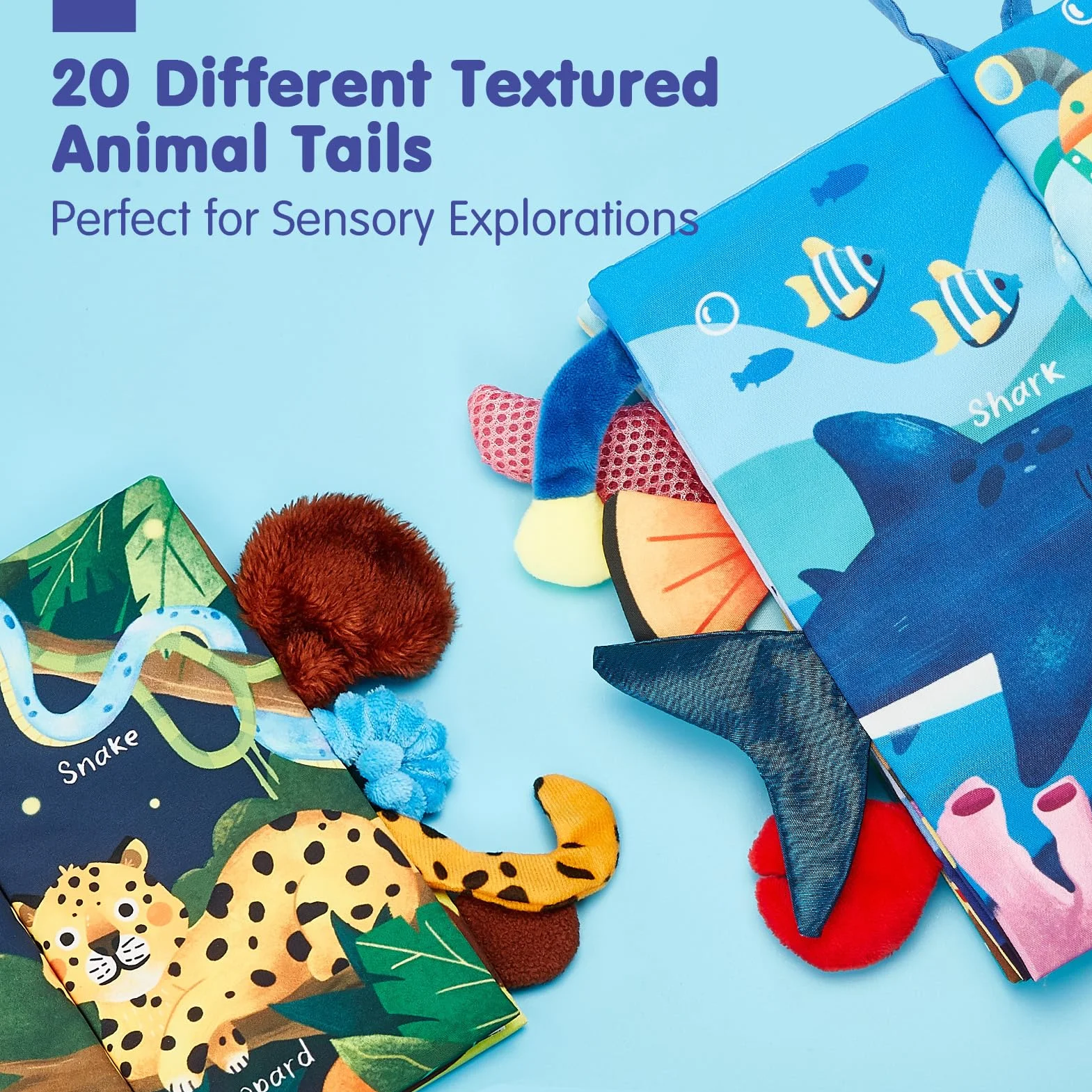 hahaland 2 Pcs Baby Books Toys 0-6 Months Touch Feel Activity Soft Book with Squeaker, Crinkle Paper Baby Essentials for Newborn Sensory Toys 0 3 6 12 Months 1 Year olds Baby Boy Girls Gifts
